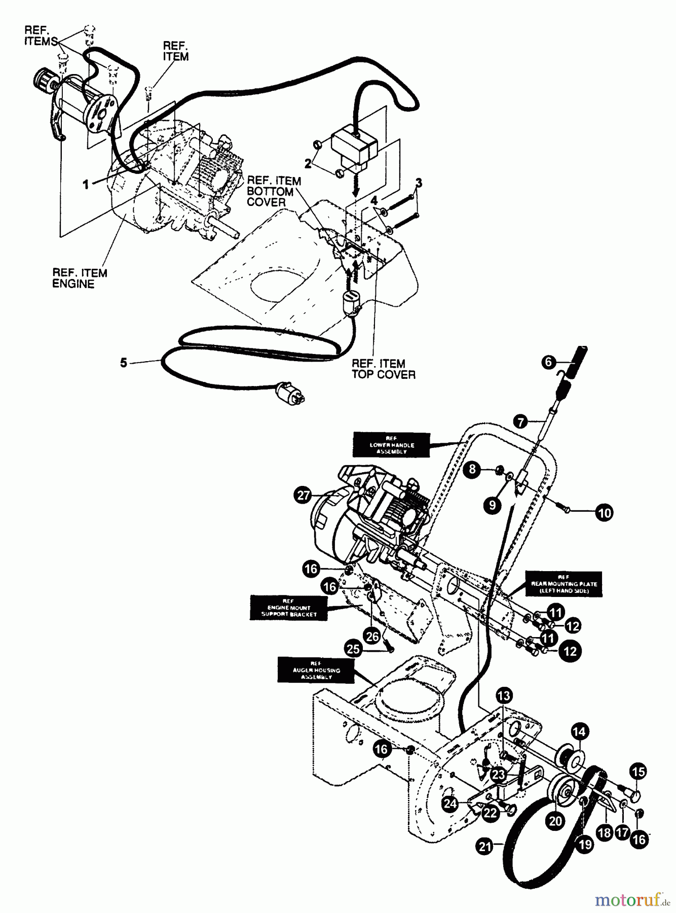 Echo Schneefräsen ST-5000 - Echo Snow Thrower, S/N: 001001 - 001470 Electric Starter, Auger Drive System