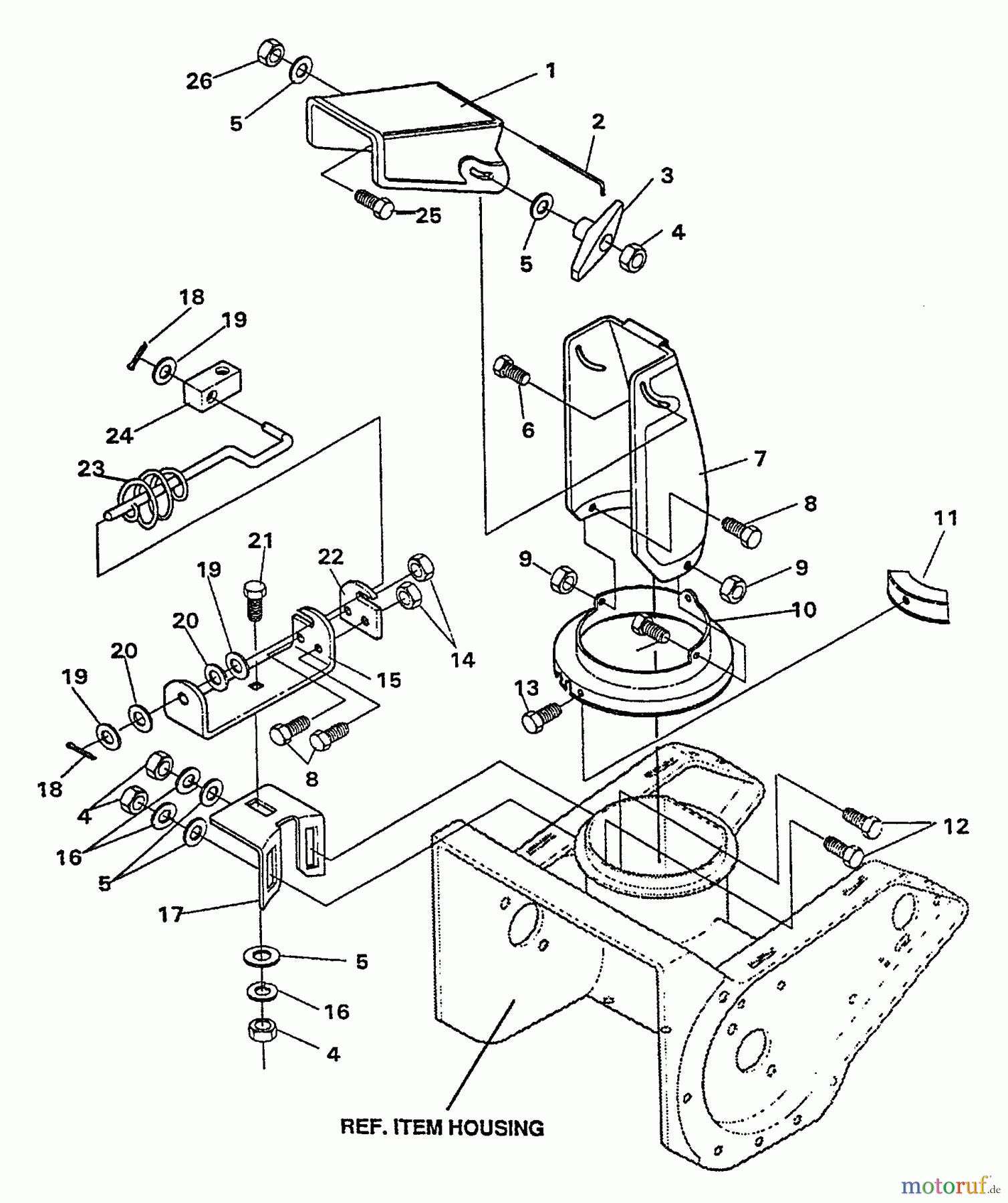 Echo Schneefräsen ST-5000 - Echo Snow Thrower, S/N: 5001002 - 5001627 Discharge Chute, Chute Worm