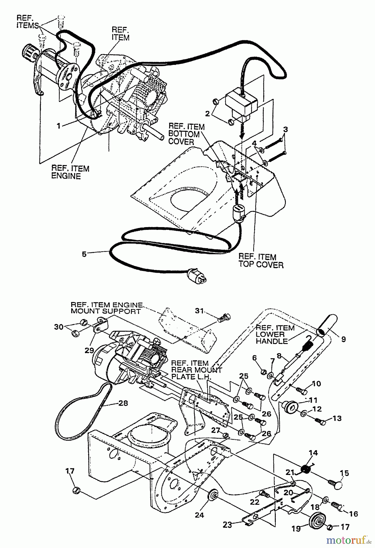 Echo Schneefräsen ST-5000E - Echo Snow Thrower, S/N: 5001001 - 5001461 Electric Starter, Auger Drive System
