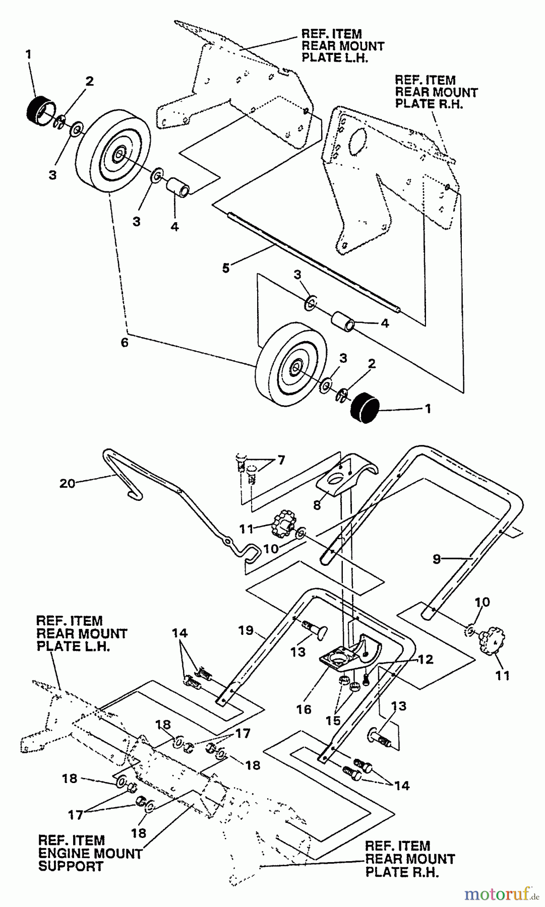 Echo Schneefräsen ST-5000 - Echo Snow Thrower, S/N: 5001002 - 5001627 Handles, Auger Ctrl, Wheels