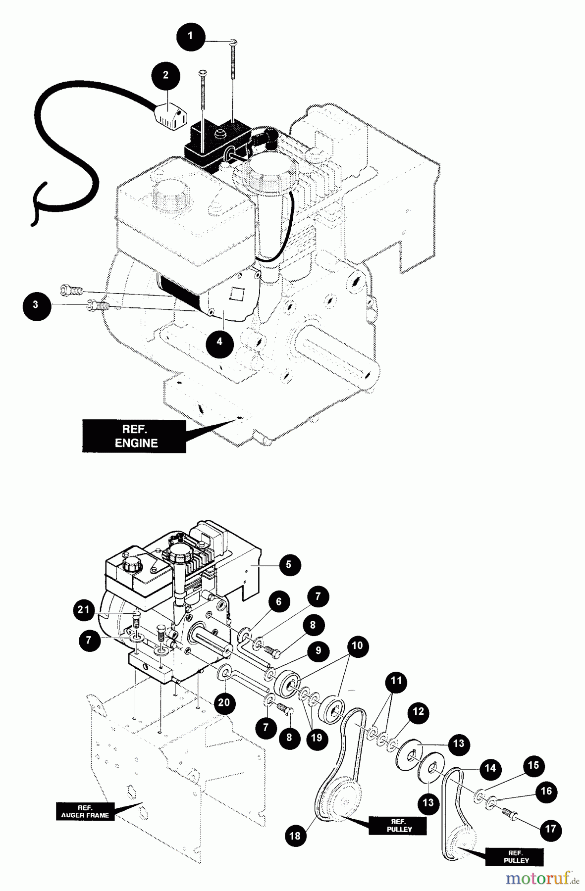 Echo Schneefräsen ST-8027 - Echo Snow Thrower Engine, Starter, Pulleys