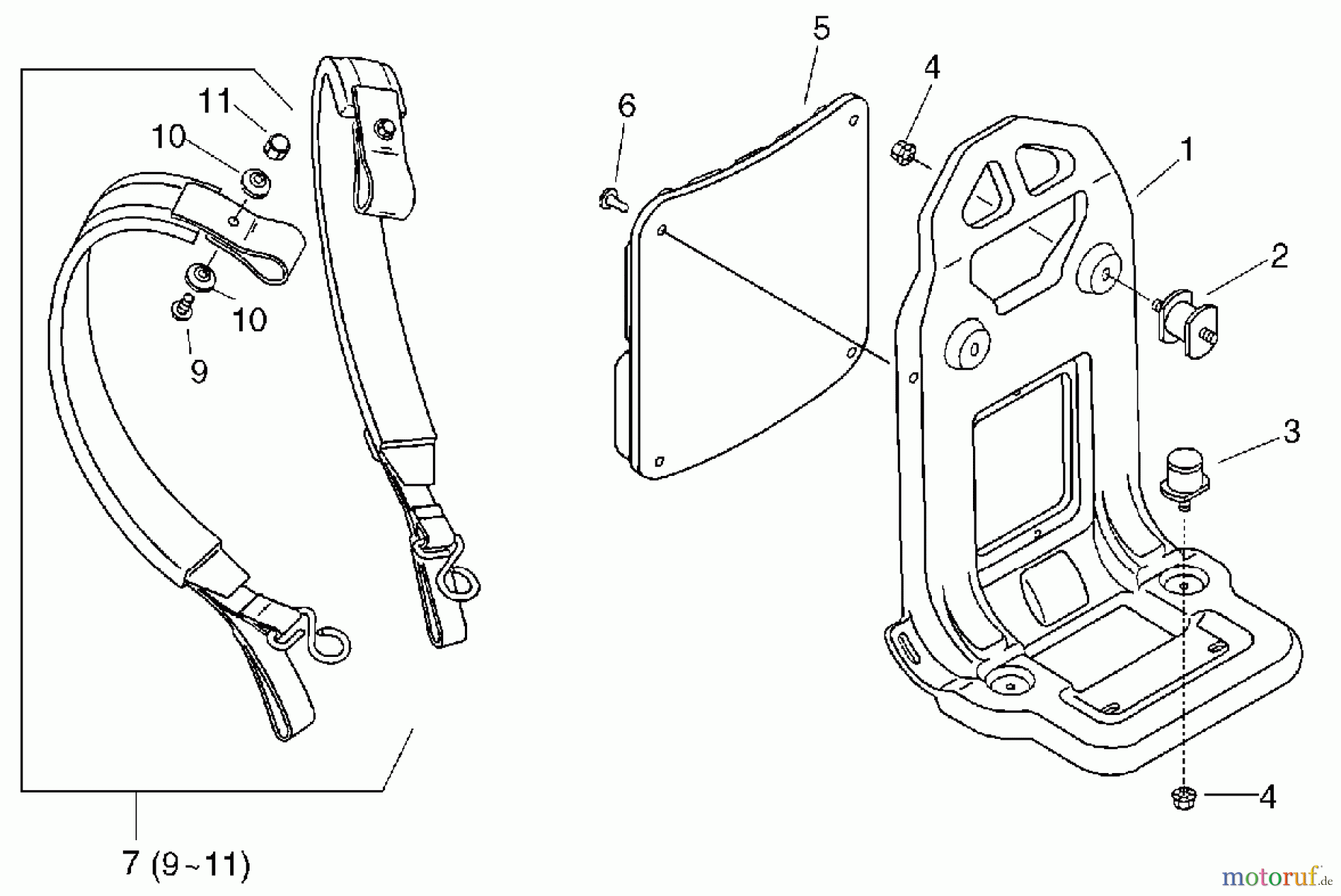  Echo Pflanzenschutzspritzen DM-4610 - Echo Duster/Mister, S/N: D02936001001 - D02936999999 Backpack Frame, Harness