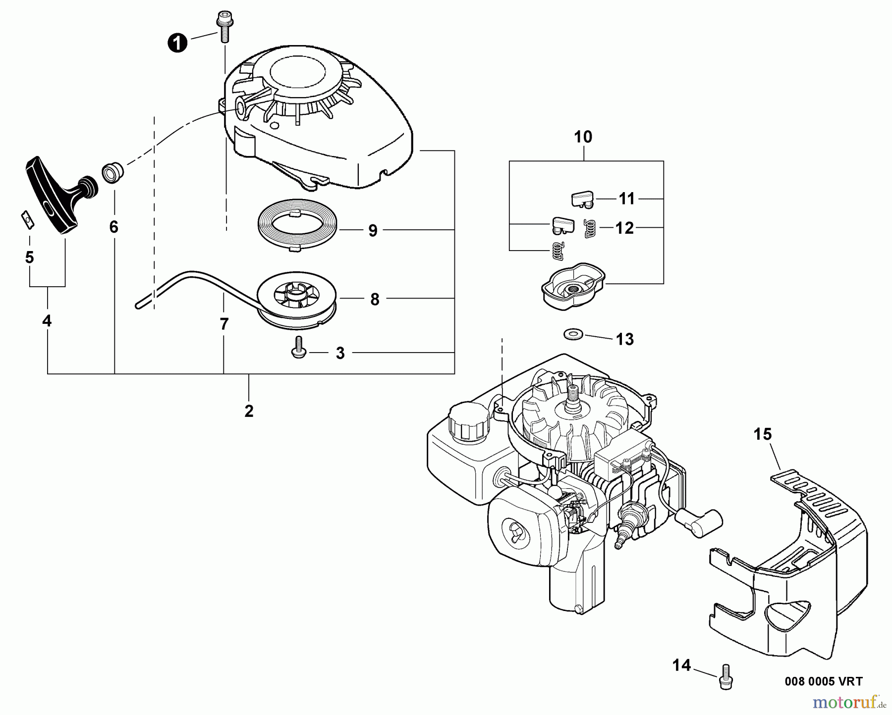 Echo Motorhacken / Kultivierer TC-210 - Echo Tiller/Cultivator, S/N: 07001001 - 07999999 Engine Cover, Starter