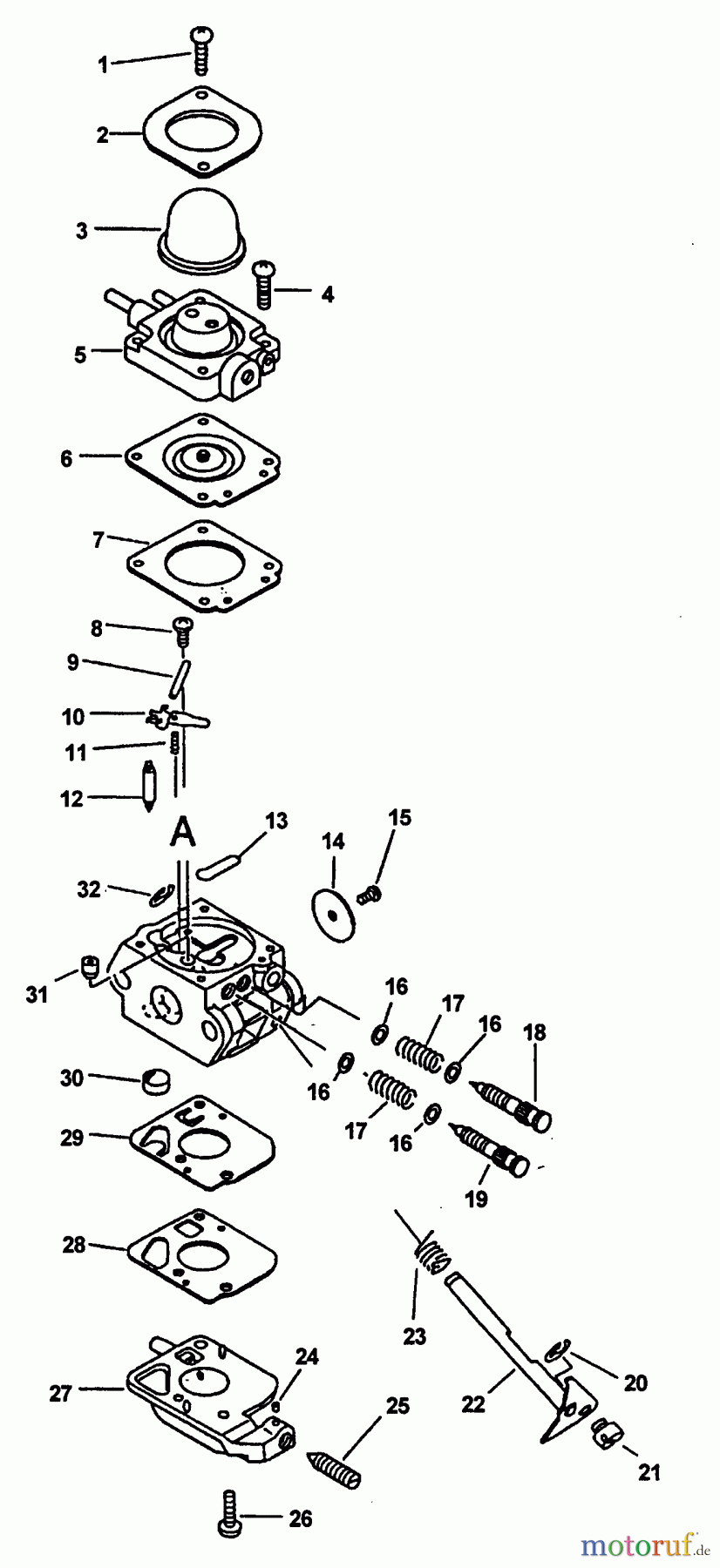 Echo Motorhacken / Kultivierer TC-2100 - Echo Tiller/Cultivator, S/N: 001001 - 999999 (Type 1) Carburetor -- C1U-K27A S/N: 001001-011089