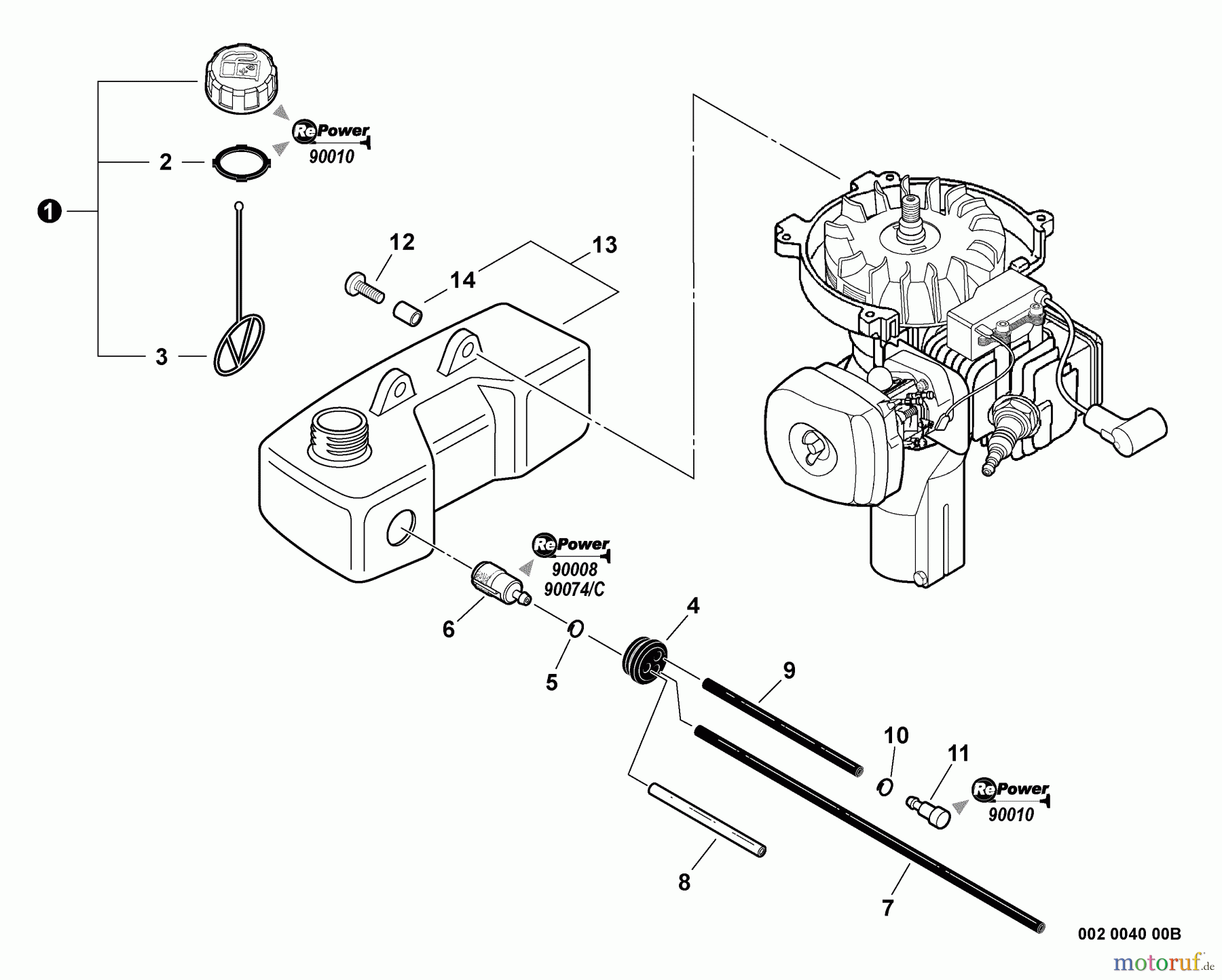 Echo Motorhacken / Kultivierer TC-210i - Echo Tiller/Cultivator, S/N: 10001001 - 10999999 Fuel System