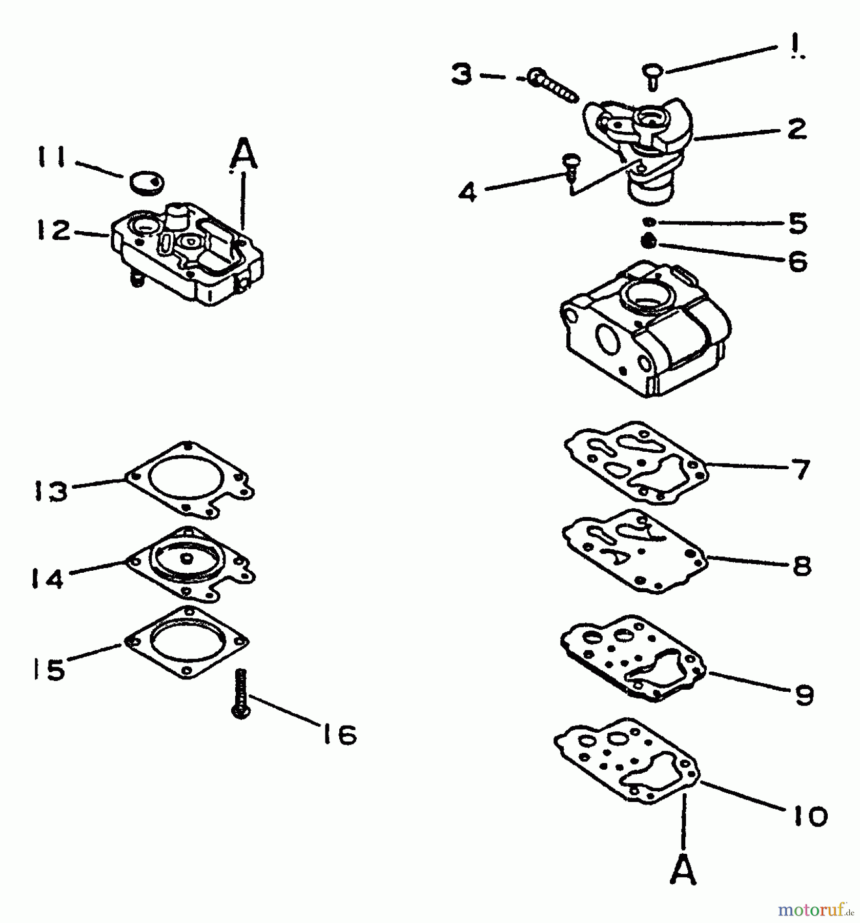 Echo Trimmer, Faden / Bürste GT-1100 - Echo String Trimmer, S/N:001001 - 077000 Carburetor S/N: 001001 - 051000