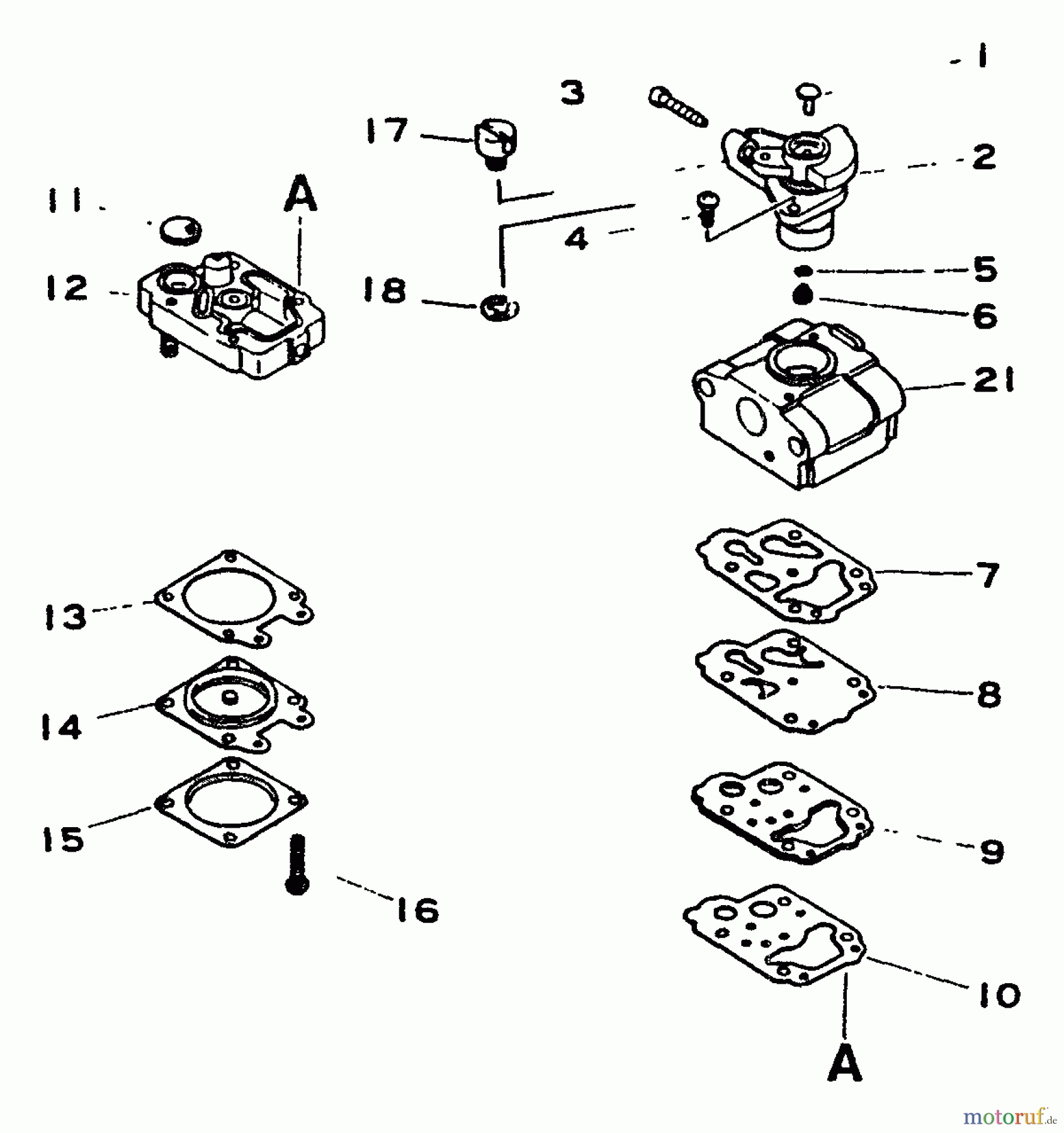 Echo Trimmer, Faden / Bürste GT-1100 - Echo String Trimmer, S/N:001001 - 077000 Carburetor S/N: 051001 - 999999