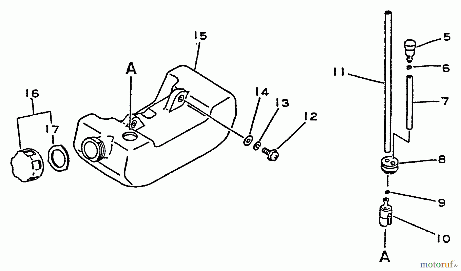 Echo Trimmer, Faden / Bürste GT-1100 - Echo String Trimmer, S/N:001001 - 077000 Fuel System