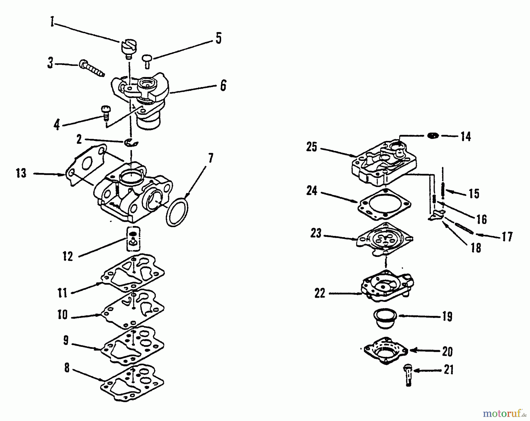 Echo Trimmer, Faden / Bürste GT-1100 - Echo String Trimmer, S/N:126001 - 174348 Carburetor