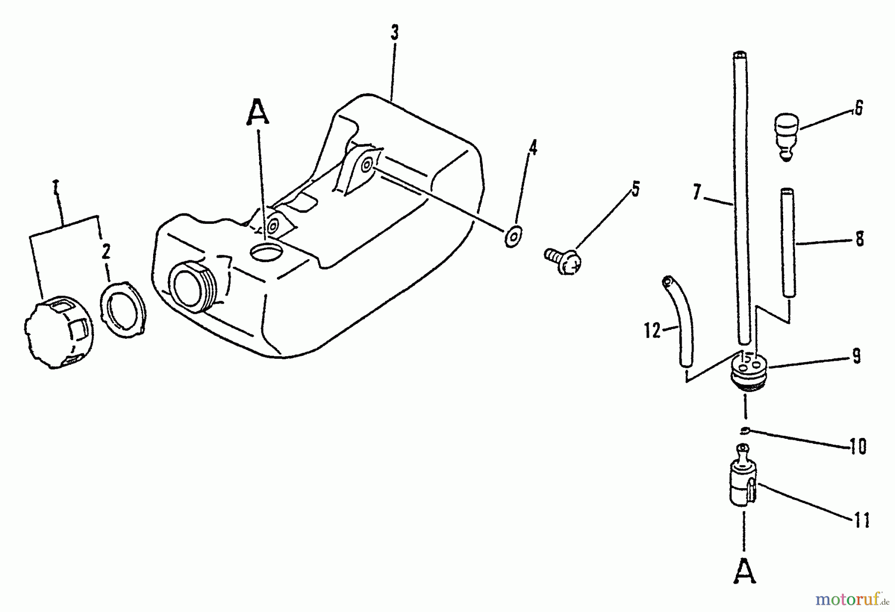 Echo Trimmer, Faden / Bürste GT-1100 - Echo String Trimmer, S/N:126001 - 174348 Fuel System