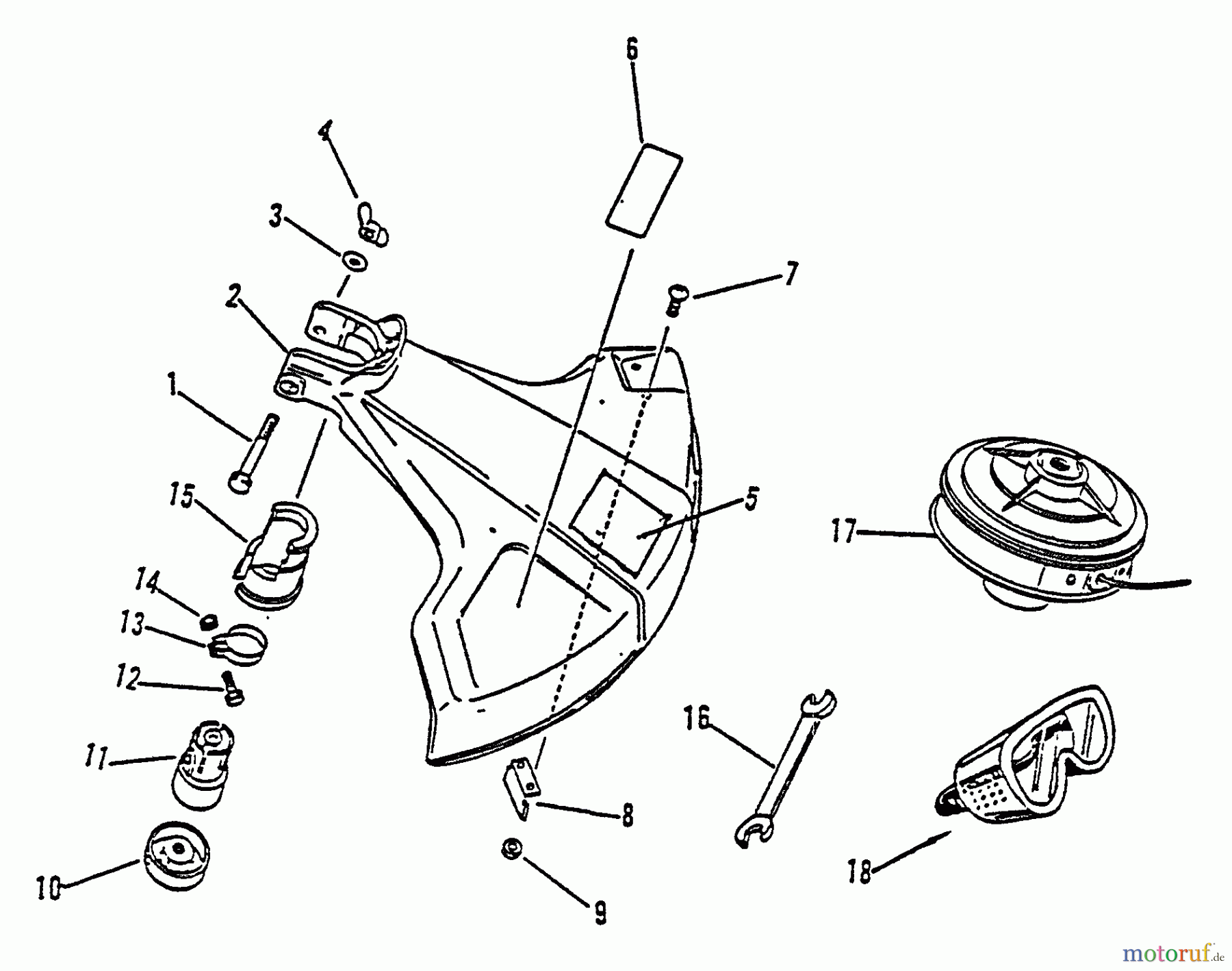 Echo Trimmer, Faden / Bürste GT-1100 - Echo String Trimmer, S/N:126001 - 174348 Gear Case, Shield, Tool, Accessories