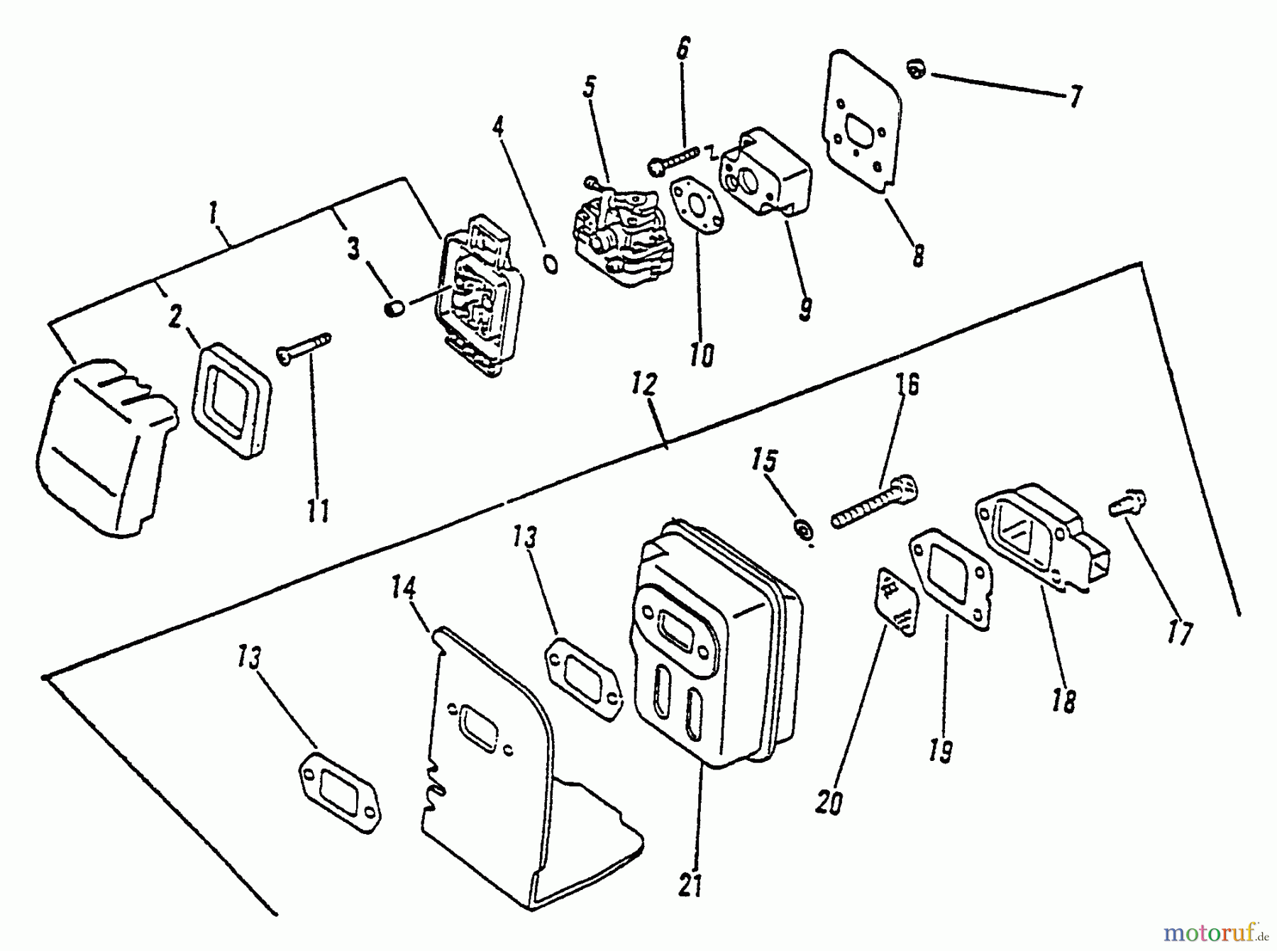Echo Trimmer, Faden / Bürste GT-1100 - Echo String Trimmer, S/N:126001 - 174348 Intake, Exhaust, Air Cleaner