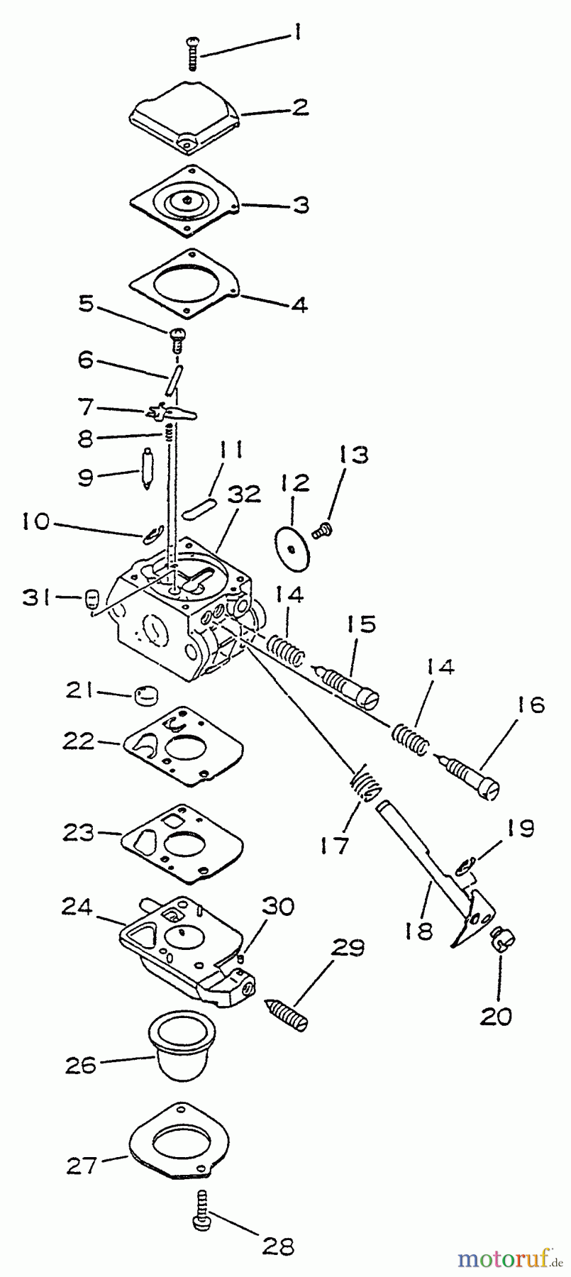 Echo Trimmer, Faden / Bürste GT-1100 - Echo String Trimmer, S/N:252600 - 999999 Carburetor
