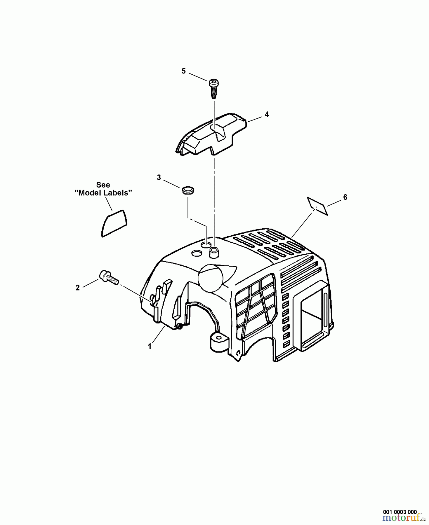 Echo Trimmer, Faden / Bürste GT-201R - Echo String Trimmer, S/N: 02001001 - 02999999 Cylinder Cover