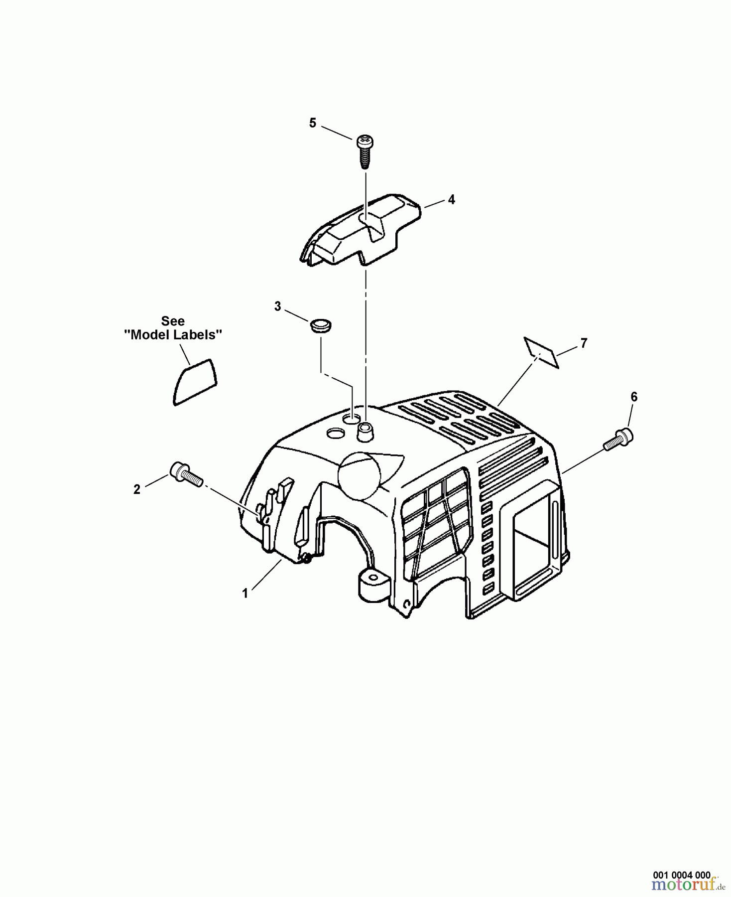 Echo Trimmer, Faden / Bürste GT-201i - Echo String Trimmer, S/N: 06001001 - 06999999 Cylinder Cover