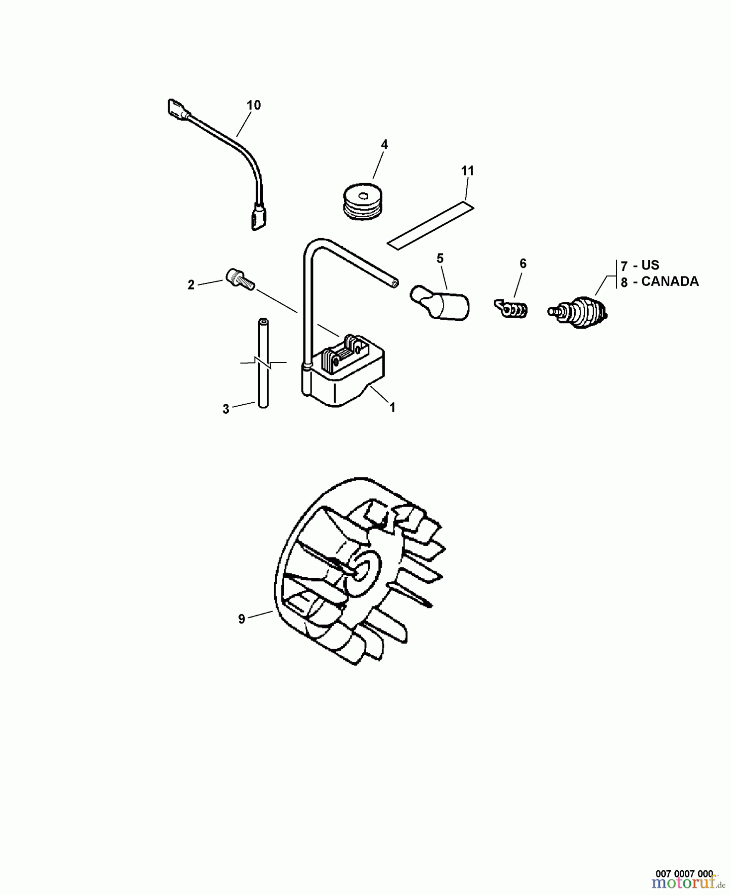Echo Trimmer, Faden / Bürste GT-201EZR - Echo String Trimmer, S/N:06001001 - 06999999 Ignition