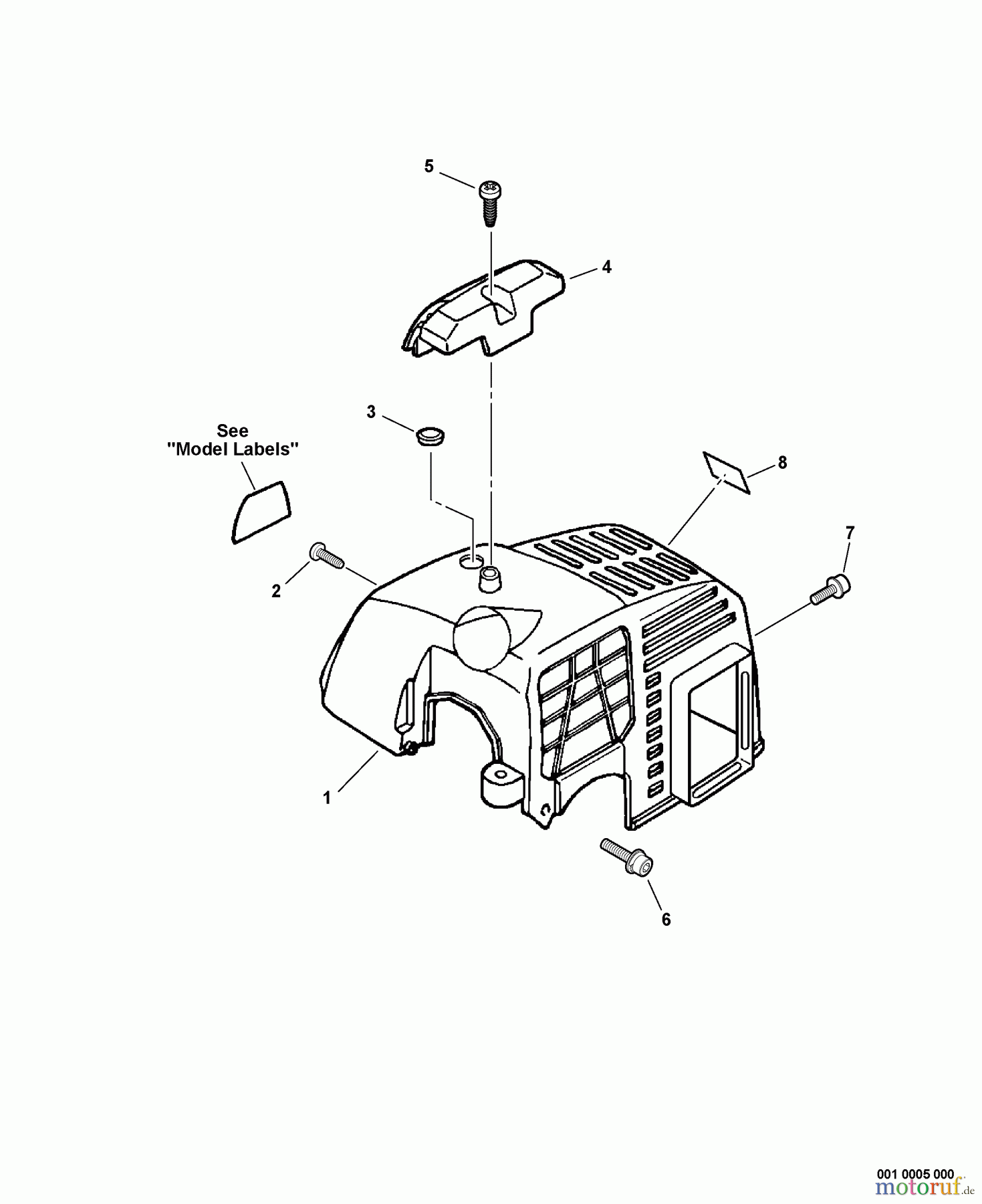 Echo Trimmer, Faden / Bürste GT-200i - Echo String Trimmer, S/N:10001001 - 10999999 Cylinder Cover