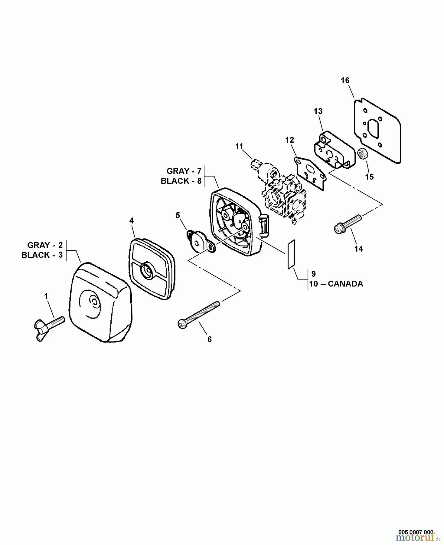 Echo Trimmer, Faden / Bürste GT-200i - Echo String Trimmer, S/N:10001001 - 10999999 Intake