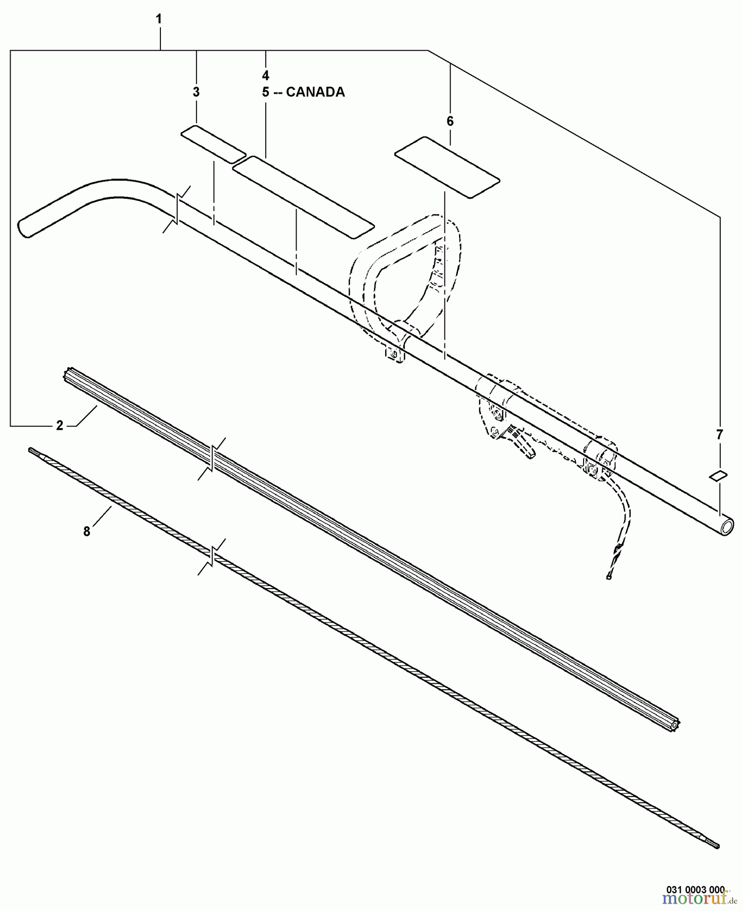 Echo Trimmer, Faden / Bürste GT-201R - Echo String Trimmer, S/N: 02001001 - 02999999 Main Pipe, Flexible Driveshaft