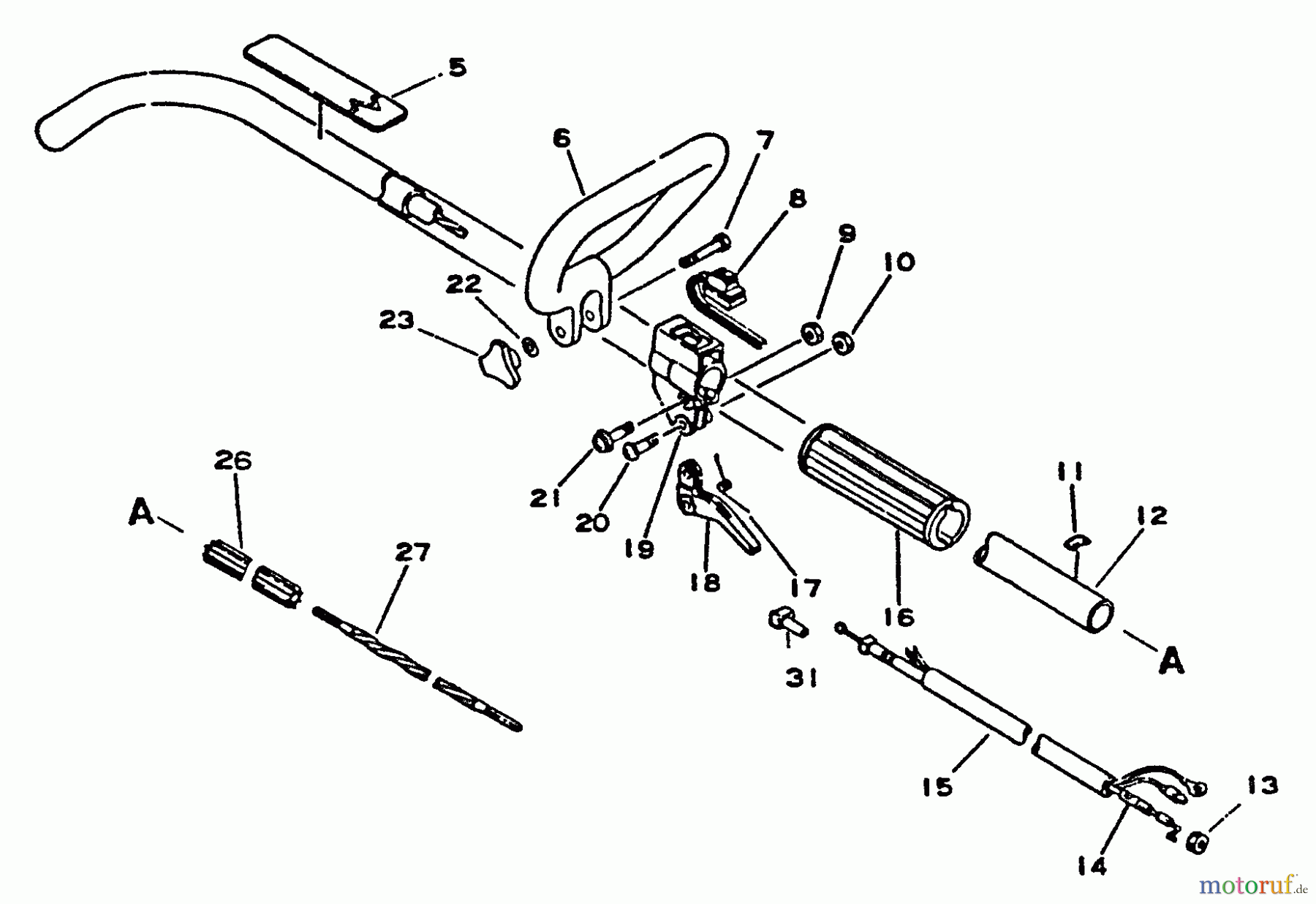 Echo Trimmer, Faden / Bürste GT-2101 - Echo String Trimmer Driveshaft, Handles, Throttle, Stop Switch