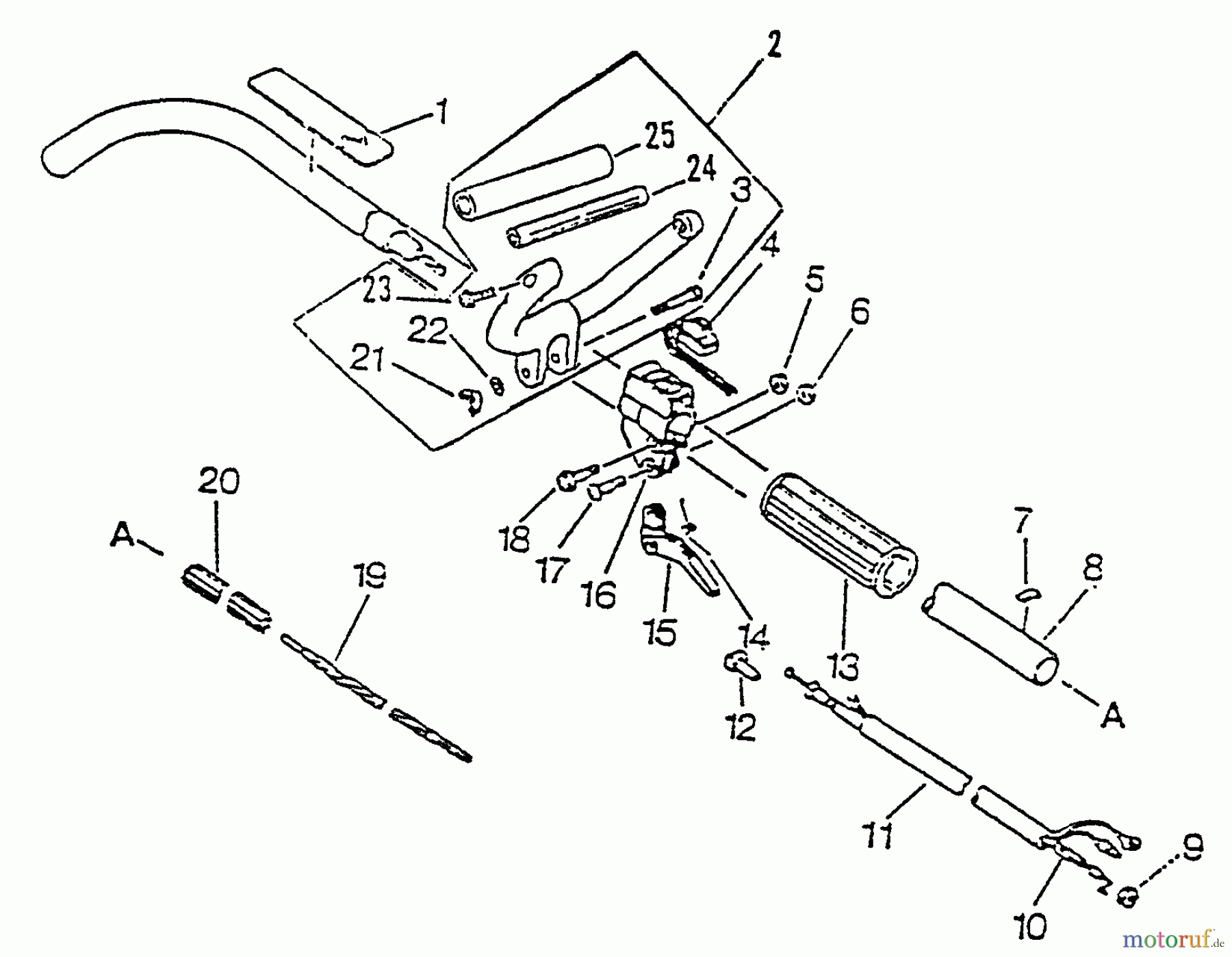 Echo Trimmer, Faden / Bürste GT-2103 - Echo String Trimmer, S/N:031001 - 999999 Driveshaft, Handles, Ignition Switch, Throttle
