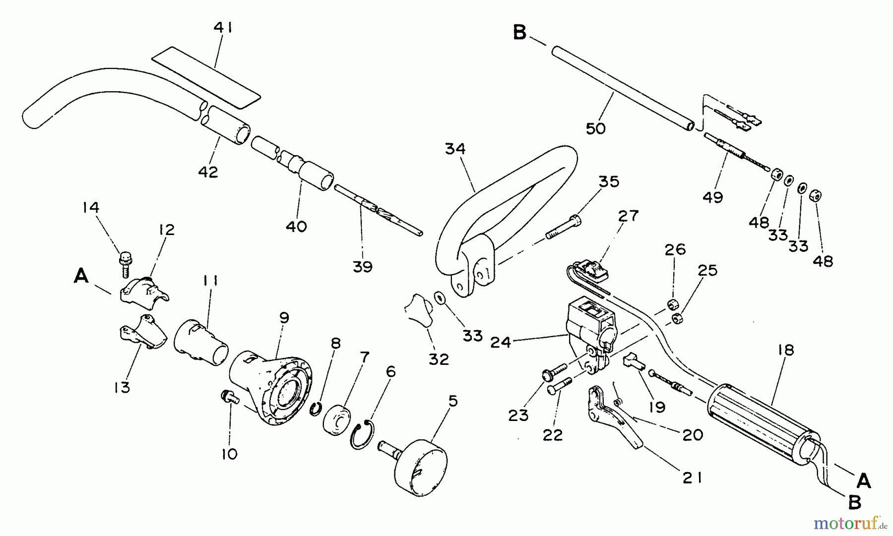 Echo Trimmer, Faden / Bürste GT-2200 - Echo String Trimmer Clutch Drum, Clutch Housing, Driveshaft, Handles, Ignition Switch, Throttle