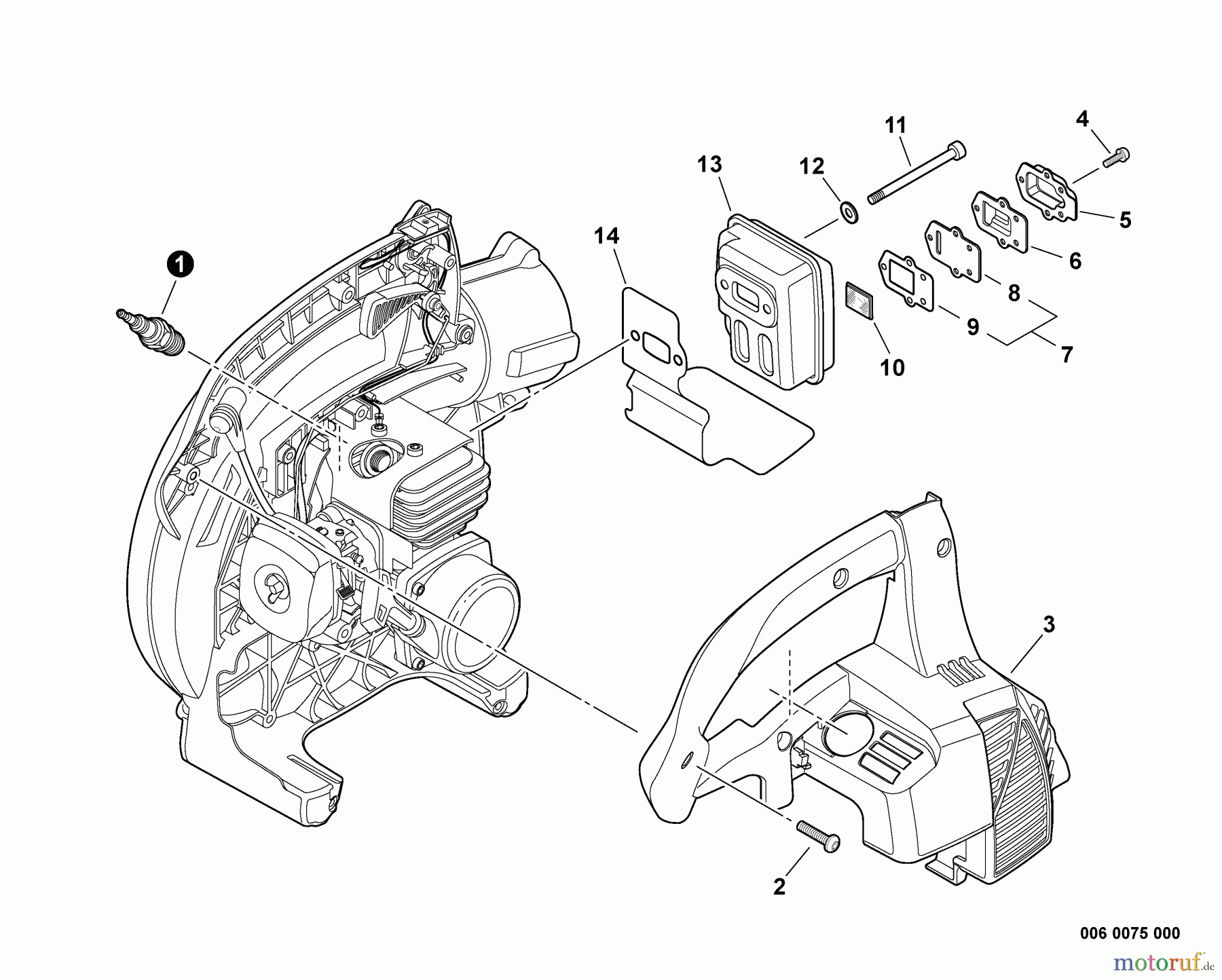  Echo Bläser / Sauger / Häcksler / Mulchgeräte	 PB-250LN - Echo Blower/Vacuums, Engine Cover, Exhaust