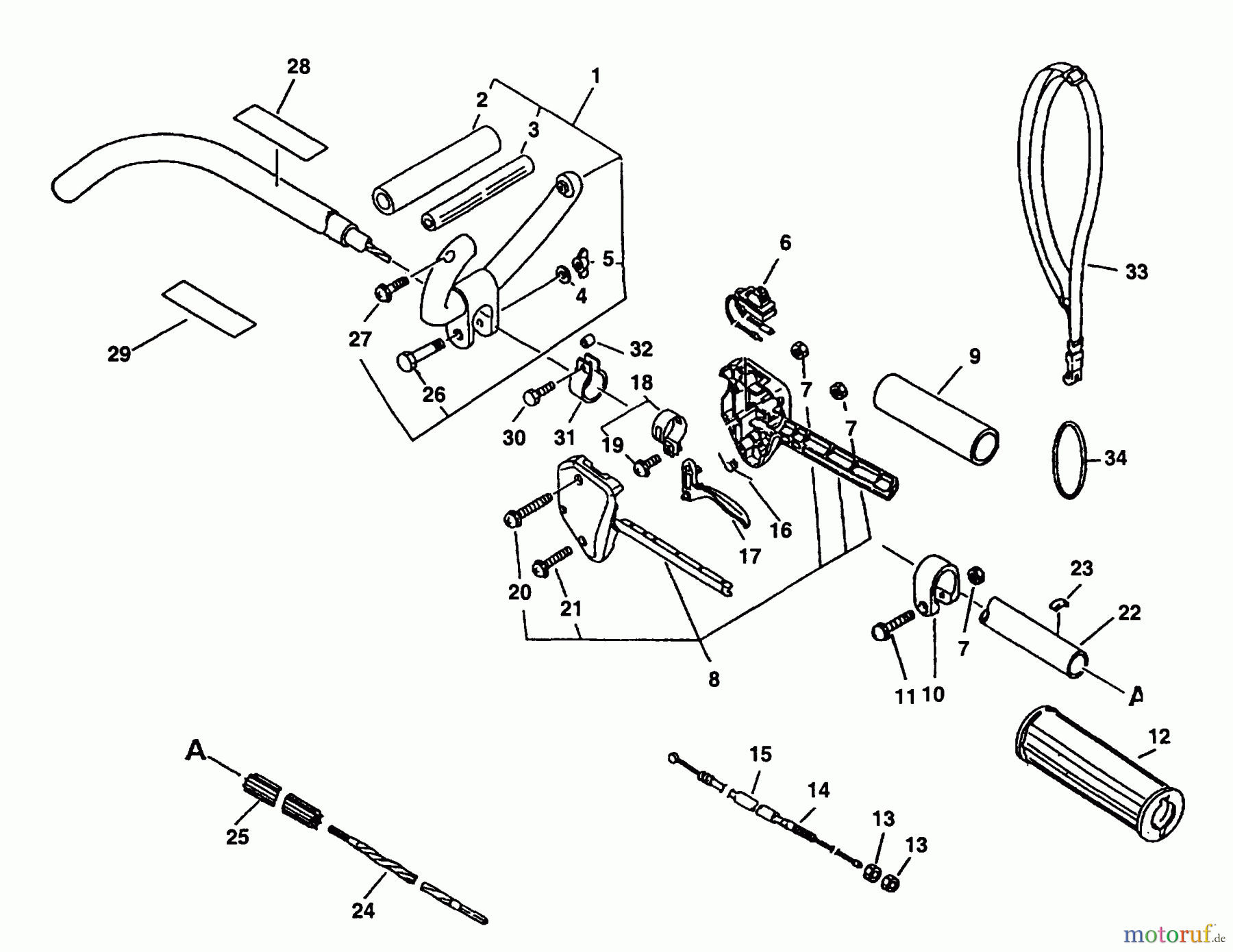 Echo Trimmer, Faden / Bürste GT-2400 - Echo String Trimmer Driveshaft, Handles, Throttle, Stop Switch, Harness