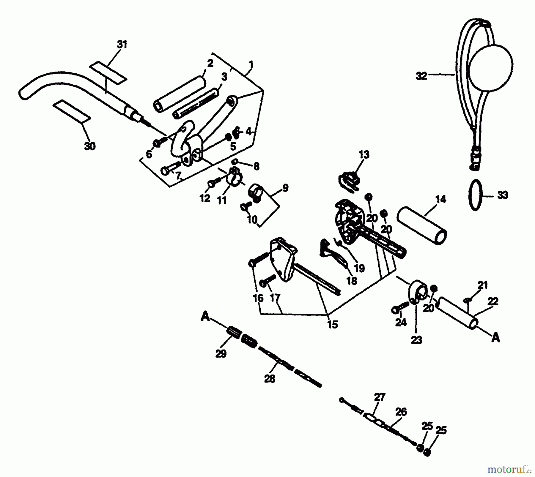 Echo Trimmer, Faden / Bürste GT-2400 - Echo String Trimmer (Type 1E) Driveshaft, Handles, Throttle, Stop Switch, Harness
