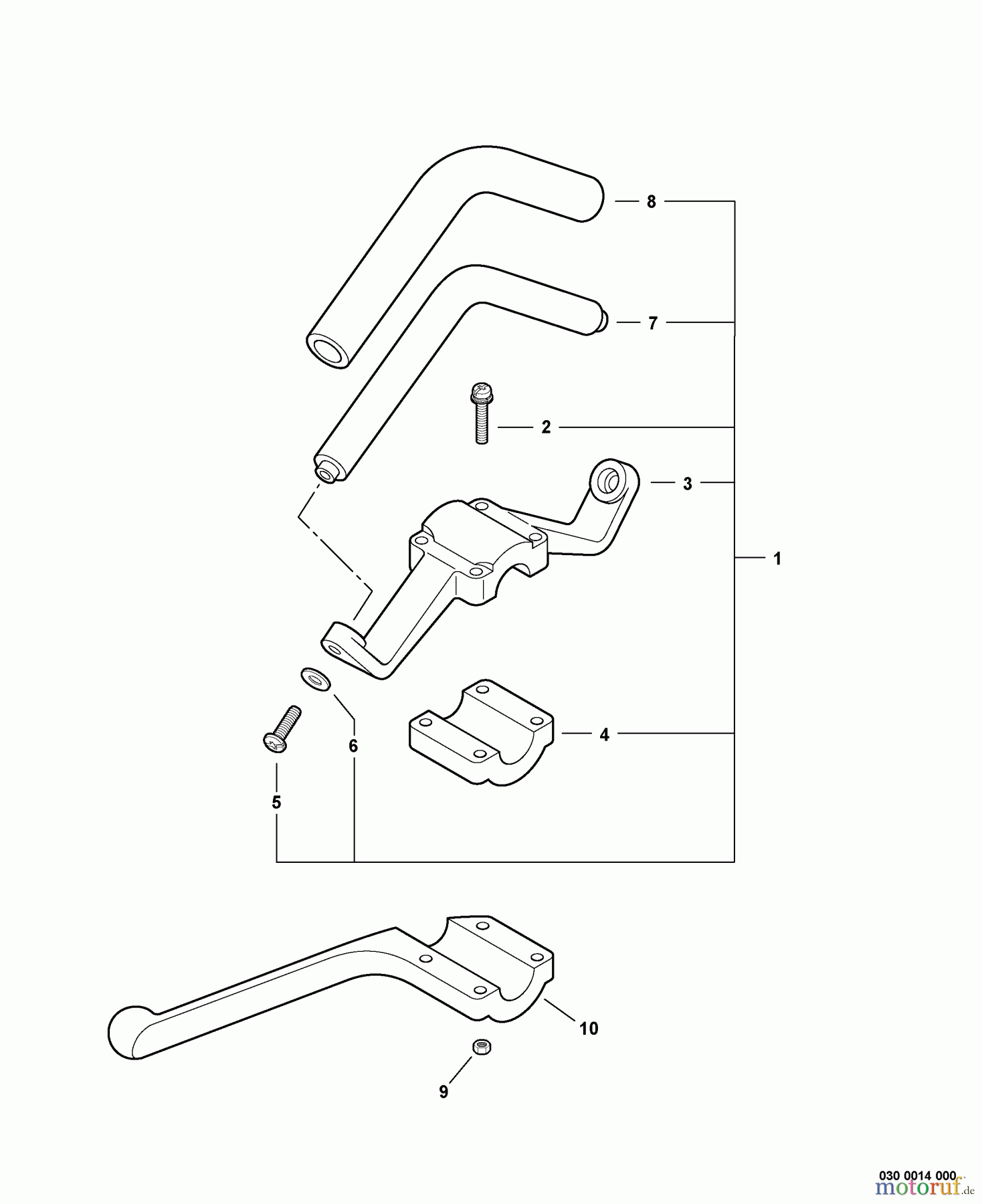  Echo Trimmer, Faden / Bürste PAS-260 - Echo Power Unit, S/N: S75312001001 - S75312999999 Front Handle