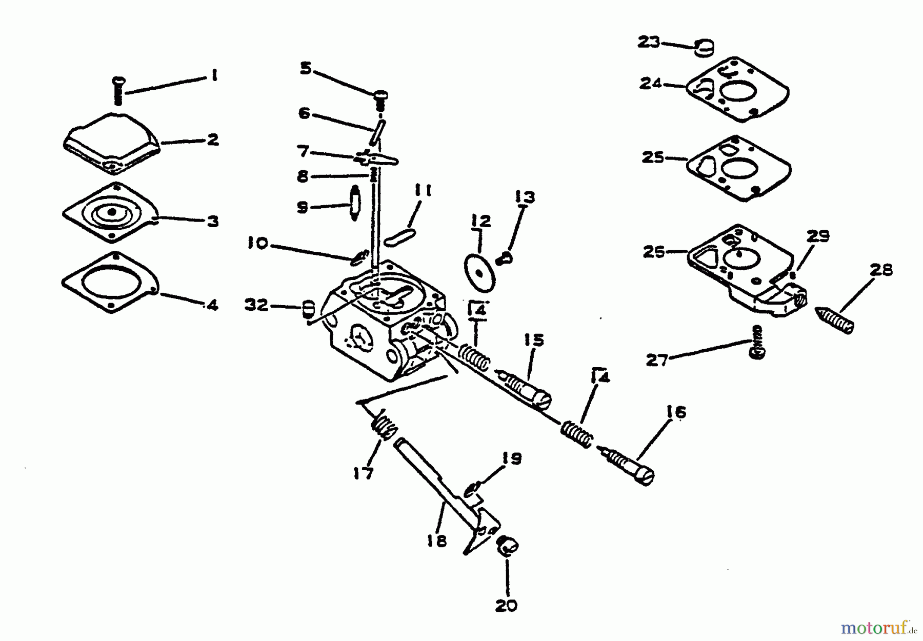 Echo Trimmer, Faden / Bürste SRM-1501 - Echo String Trimmer, S/N:0017001 - 0039000 Carburetor