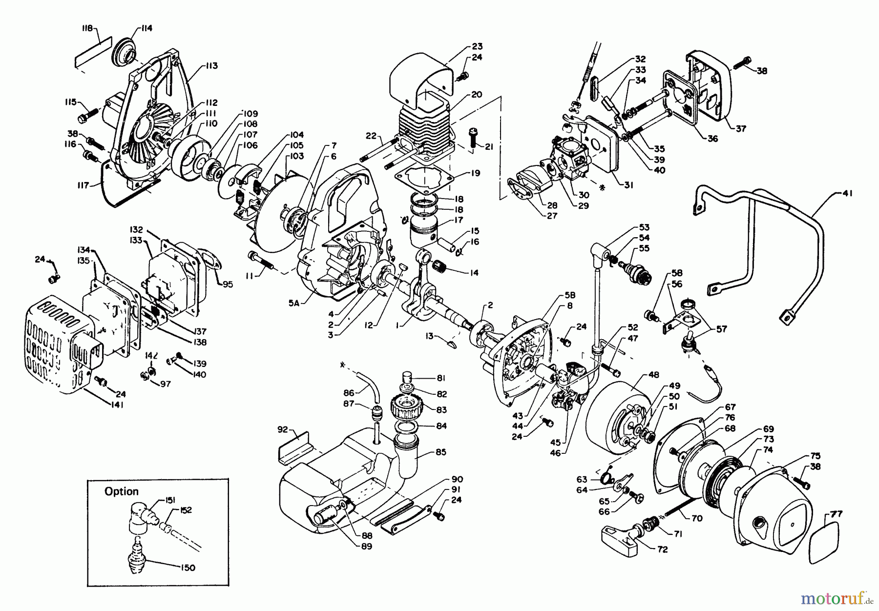 Echo Trimmer, Faden / Bürste SRM-200DA - Echo String Trimmer, S/N:061536 & Up Starter