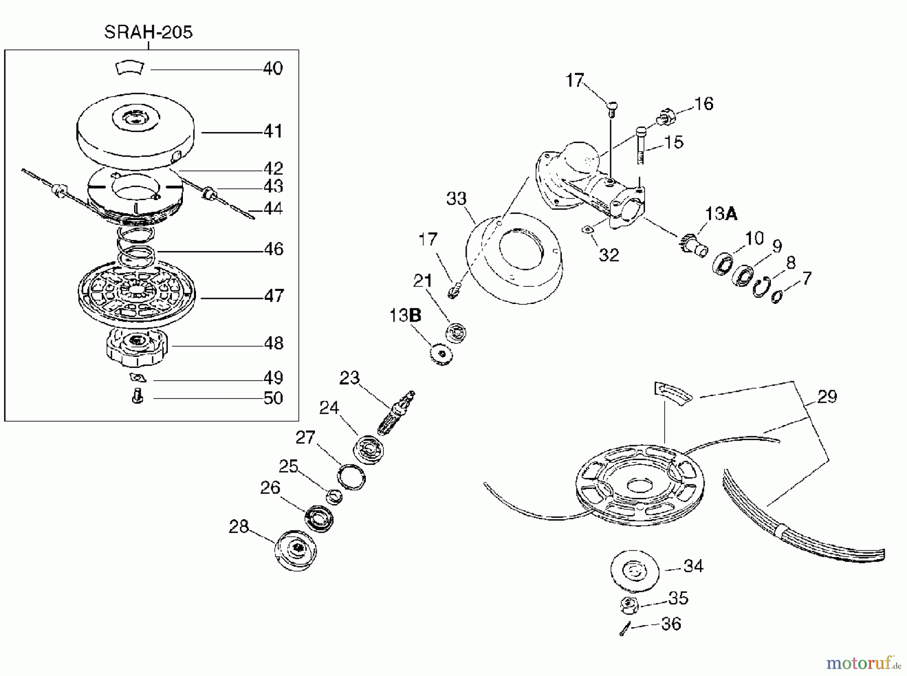 Echo Trimmer, Faden / Bürste SRM-2010 - Echo String Trimmer, Gear Case(L)