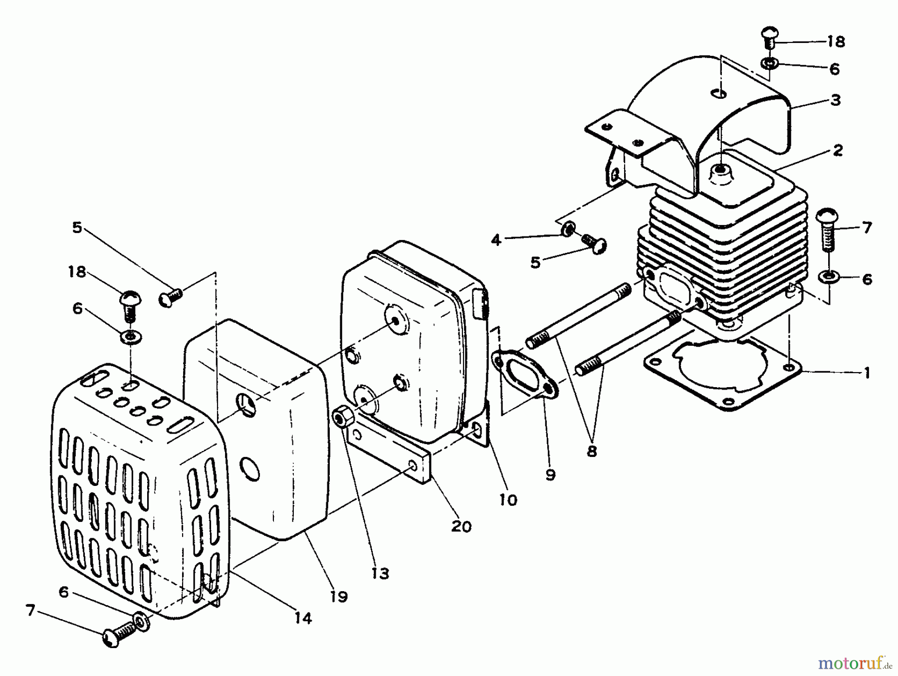 Echo Trimmer, Faden / Bürste SRM-202DA - Echo String Trimmer Cylinder, Muffler