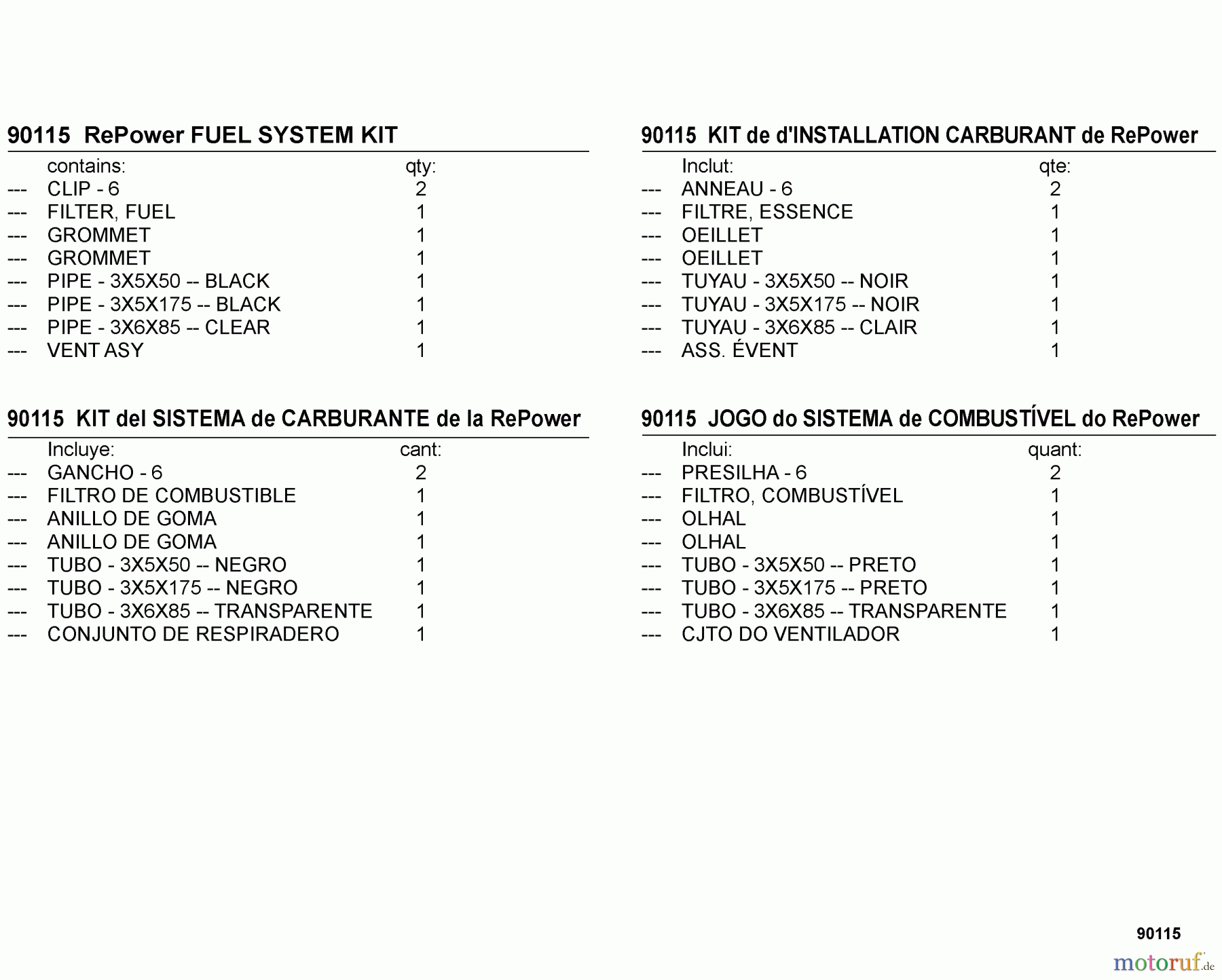 Echo Bläser / Sauger / Häcksler / Mulchgeräte	 ES-255 - Echo Shredder/Vacuum, S/N: P18812001001 - P18812999999 90115 RePower FUEL SYSTEM KIT