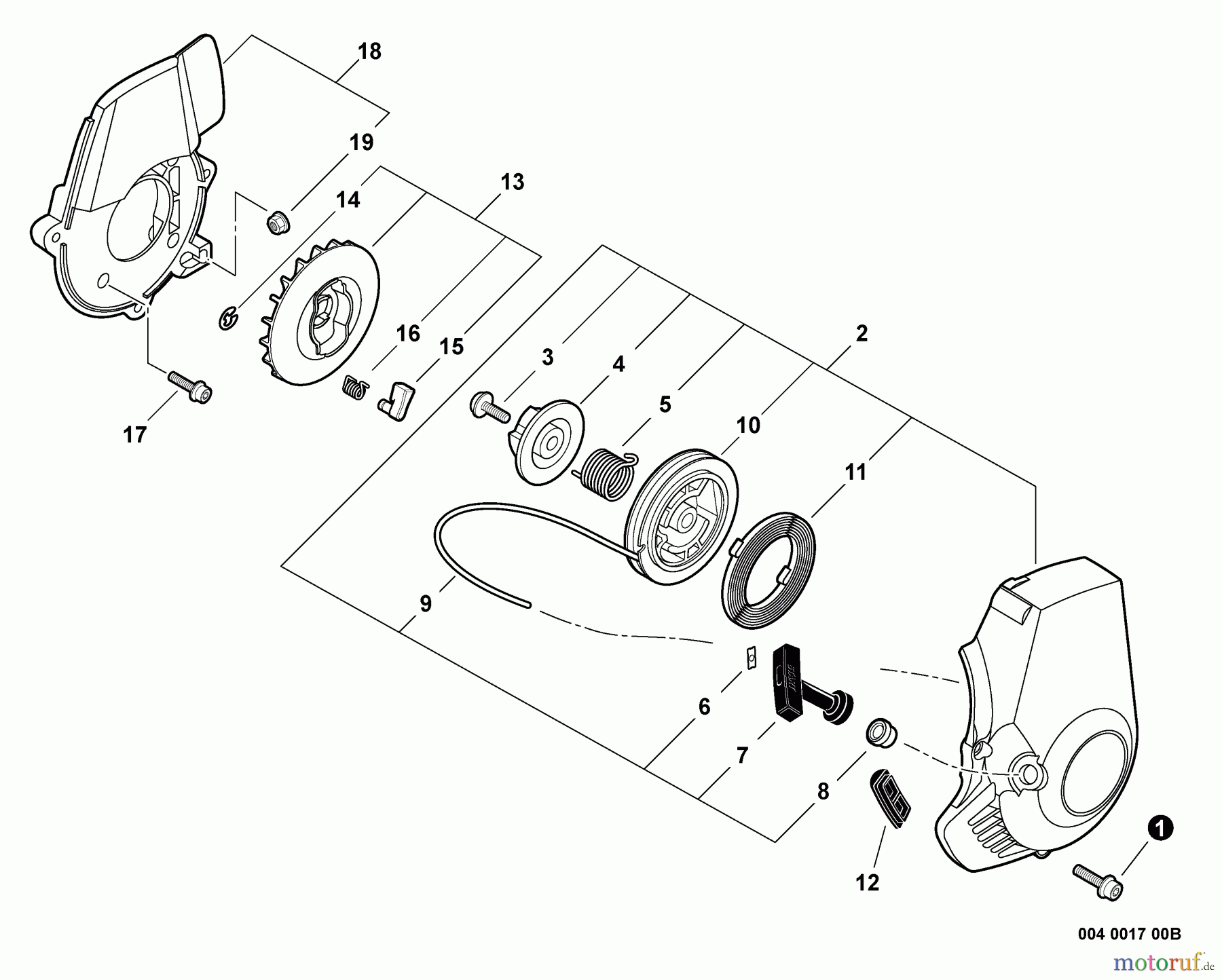 Echo Bläser / Sauger / Häcksler / Mulchgeräte ES-255 - Echo Shredder/Vacuum, S/N: P18812001001 - P18812999999 Starter