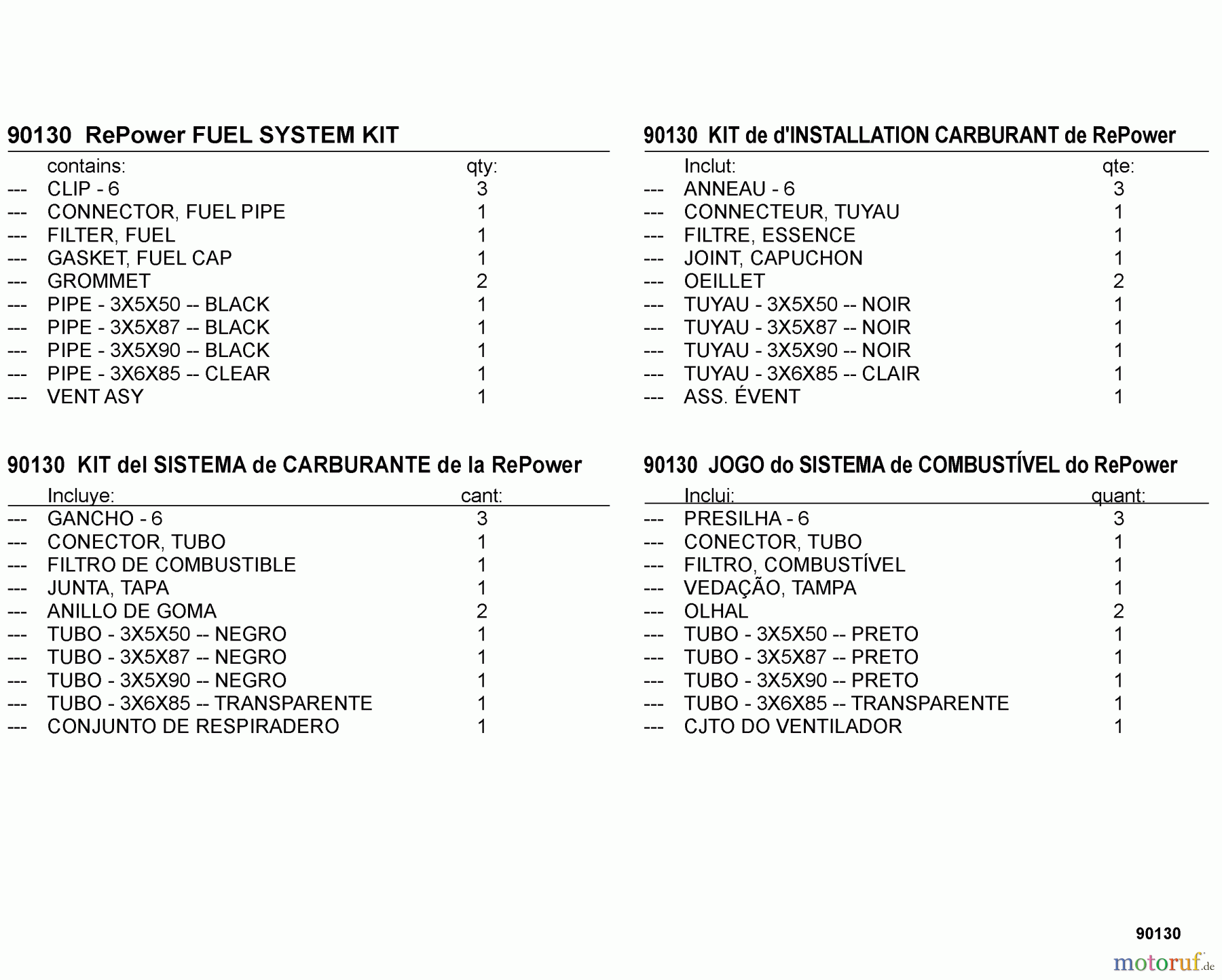  Echo Bläser / Sauger / Häcksler / Mulchgeräte	 ES-255 - Echo Shredder/Vacuum, S/N: P18812001001 - P18812999999 90130 RePower FUEL SYSTEM KIT