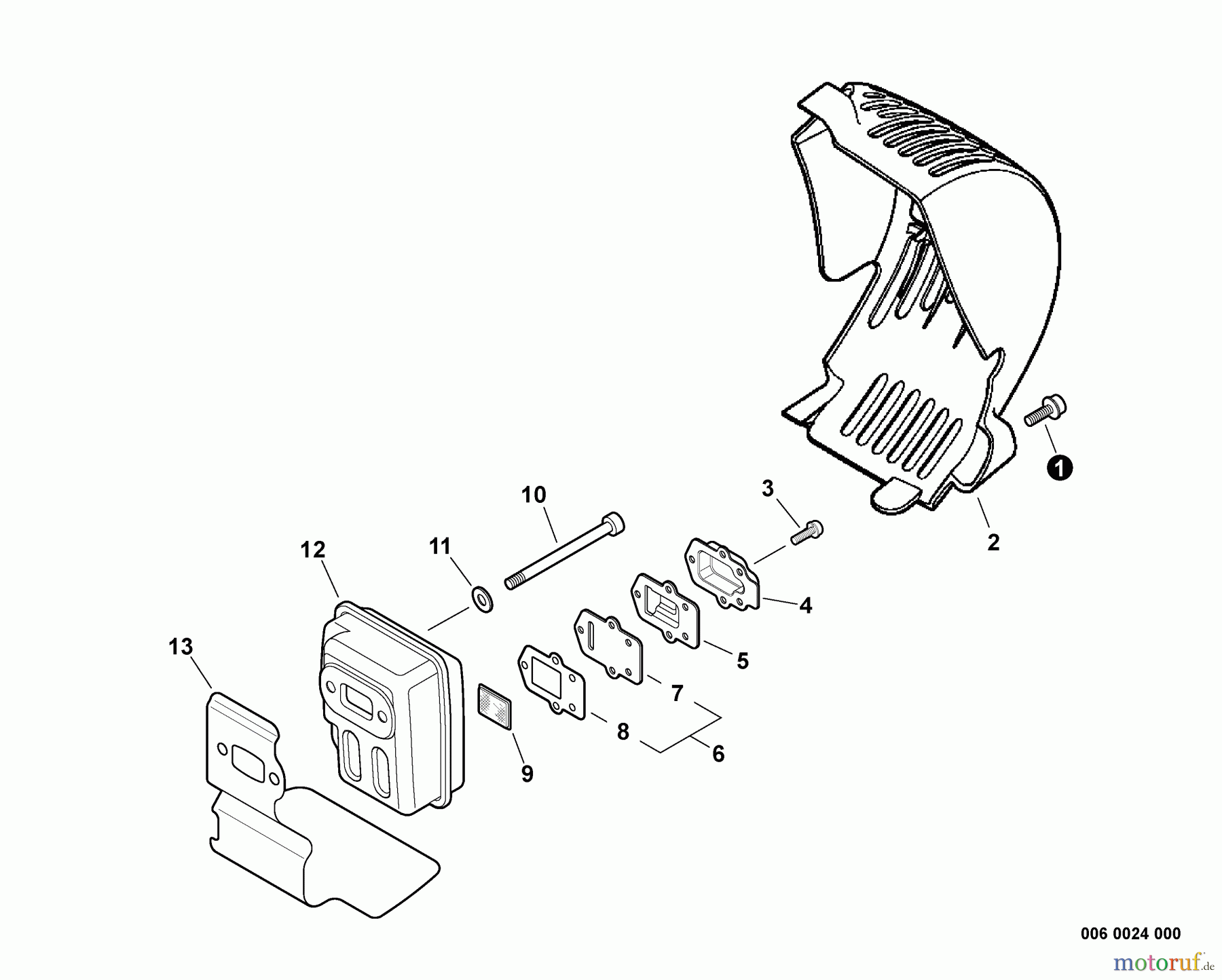 Echo Bläser / Sauger / Häcksler / Mulchgeräte	 ES-255 - Echo Shredder/Vacuum, S/N: P18812001001 - P18812999999 Exhaust