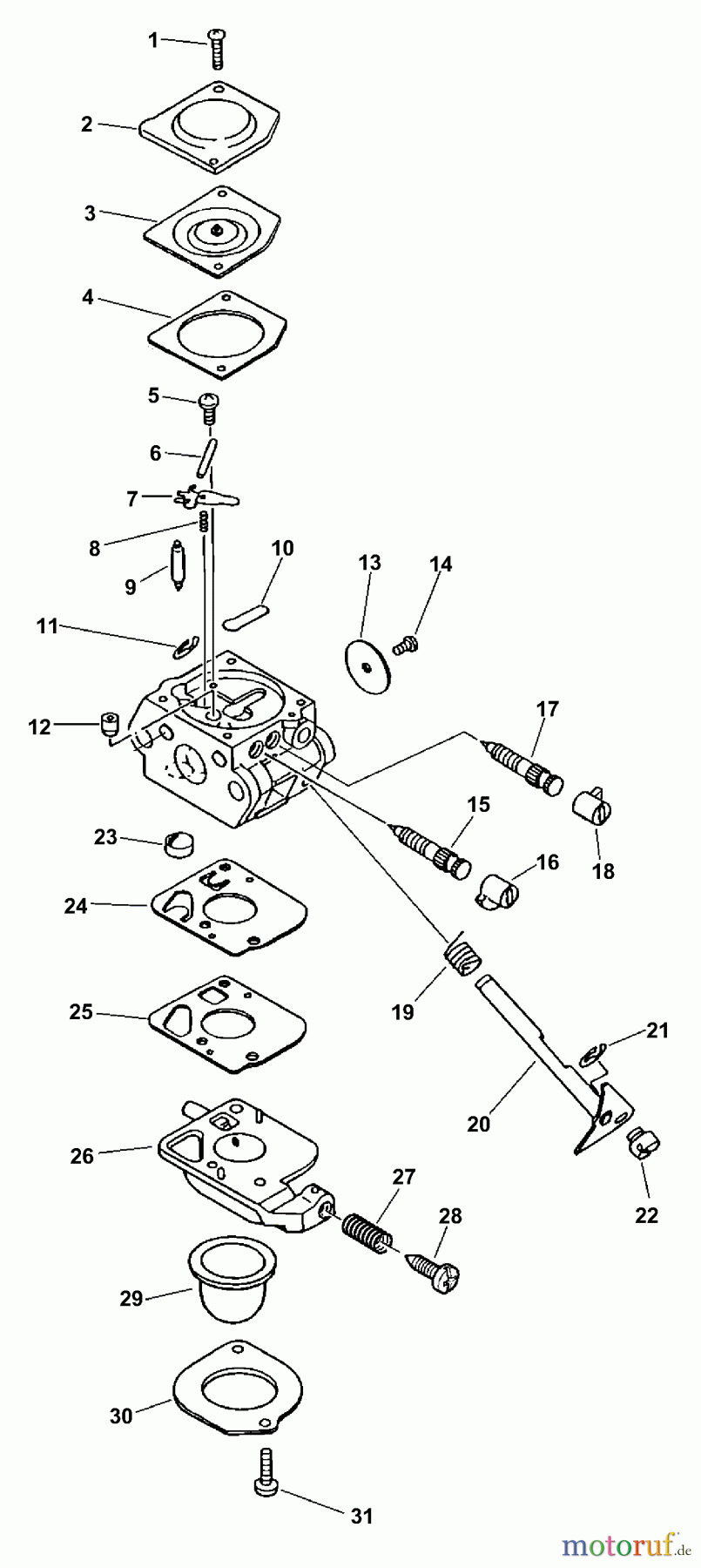 Echo Trimmer, Faden / Bürste SRM-2110 - Echo String Trimmer (Type 1) Carburetor S/N: 290323 - 999999, 024171 - 999999