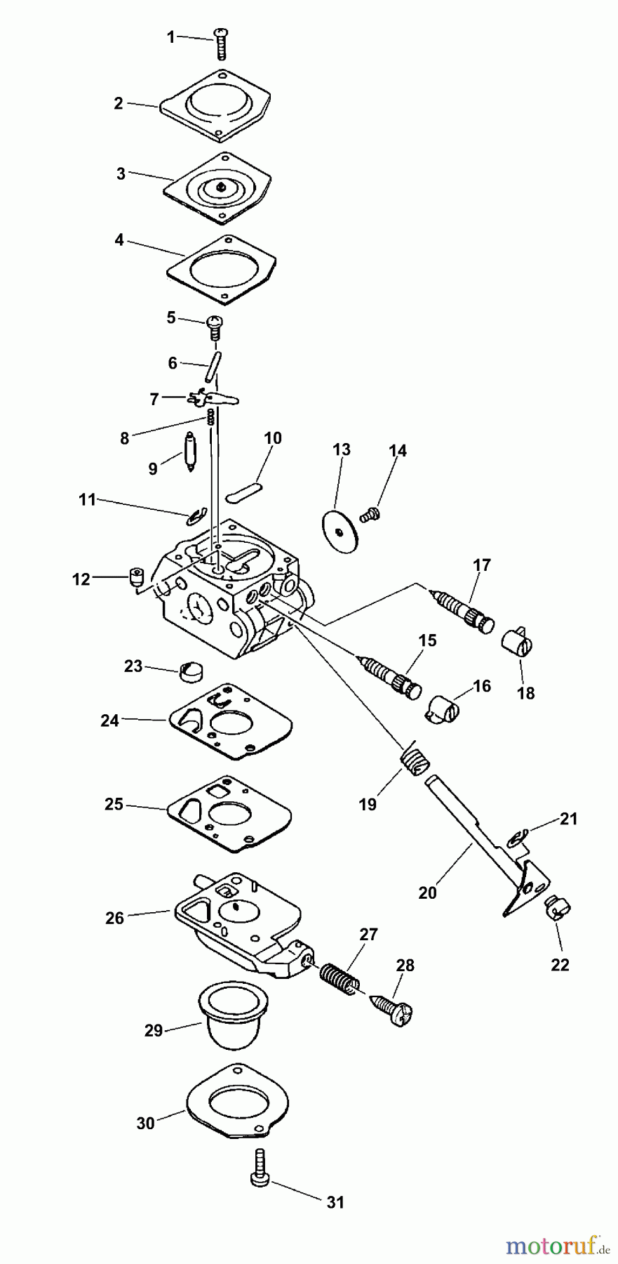 Echo Trimmer, Faden / Bürste SRM-2100 - Echo String Trimmer (Type 1E) Carburetor S/N: SRM-2100 -- 008043 - 999999, SRM-2110 -- 501001 - 999999