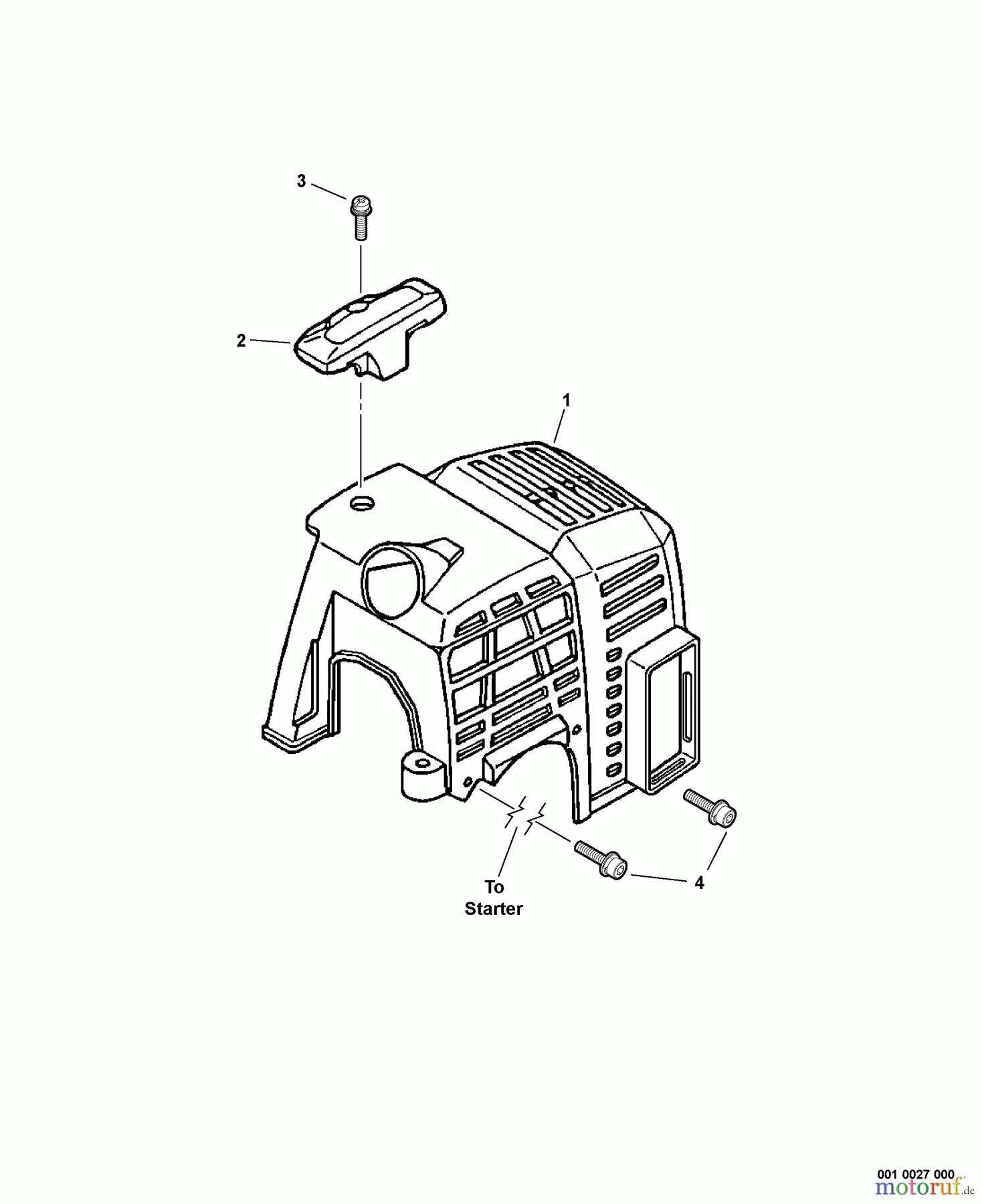Echo Trimmer, Faden / Bürste SRM-211 - Echo String Trimmer, S/N:02001001 - 02999999 Engine Cover