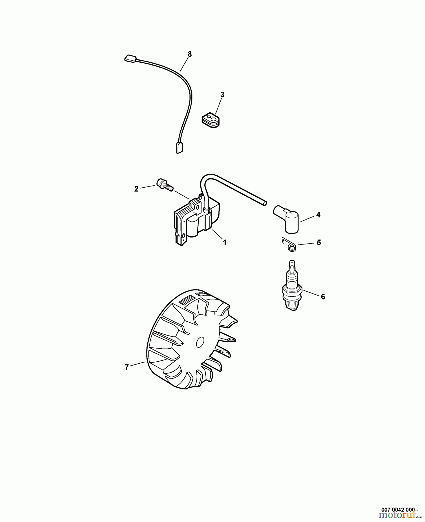 Echo Trimmer, Faden / Bürste SRM-211 - Echo String Trimmer, S/N:02001001 - 02999999 Ignition