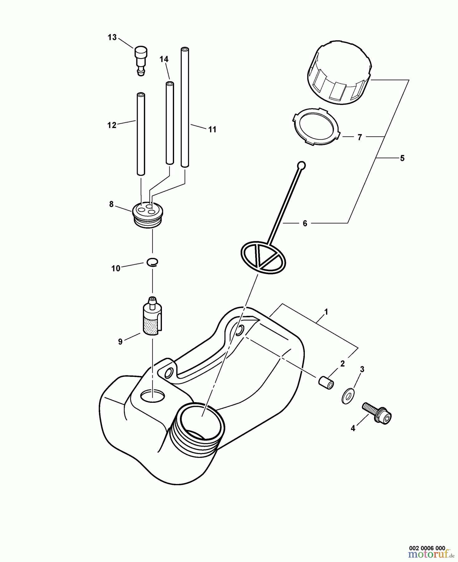 Echo Trimmer, Faden / Bürste GT-200R - Echo String Trimmer, S/N: 05001001 - 05999999 Fuel System
