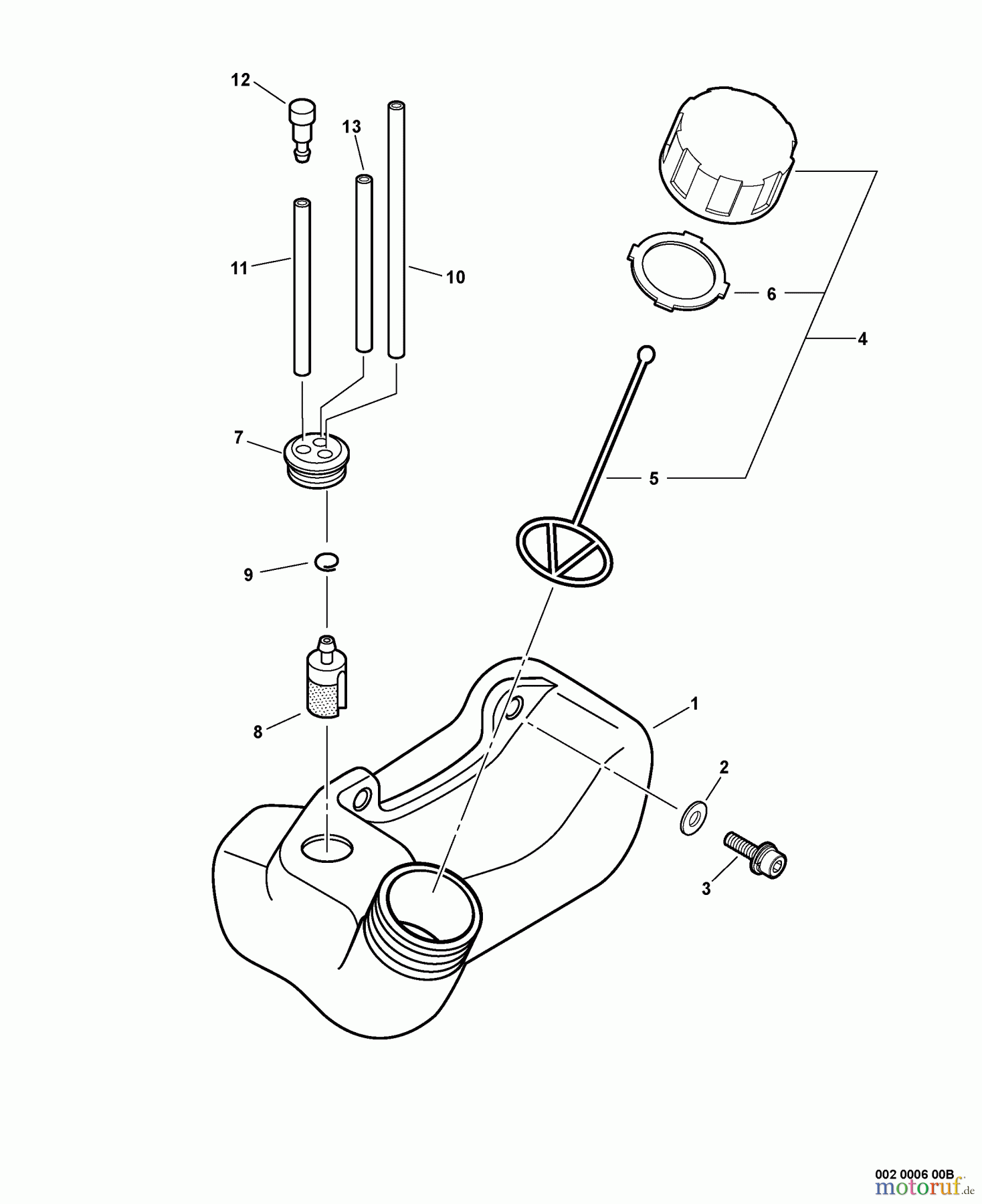 Echo Trimmer, Faden / Bürste SRM-210 - Echo String Trimmer, S/N:10001001 - 10999999 Fuel System