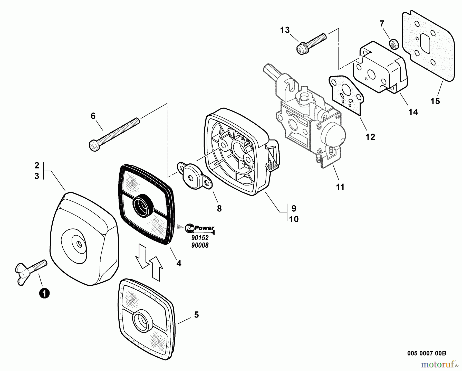 Echo Trimmer, Faden / Bürste SRM-210SB - Echo String Trimmer, S/N: S65511001001 - S65511999999 Intake