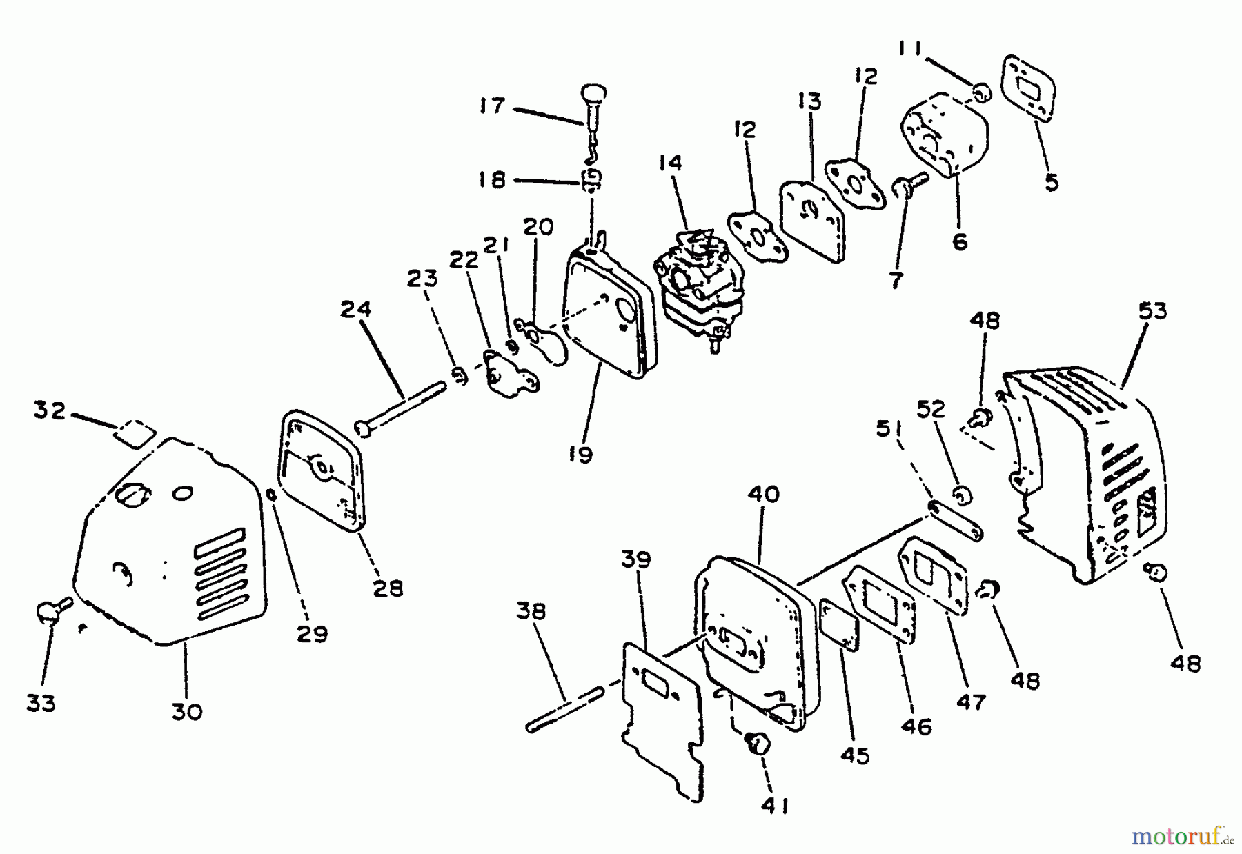 Echo Trimmer, Faden / Bürste SRM-2201 - Echo String Trimmer Intake, Exhaust, Air Cleaner