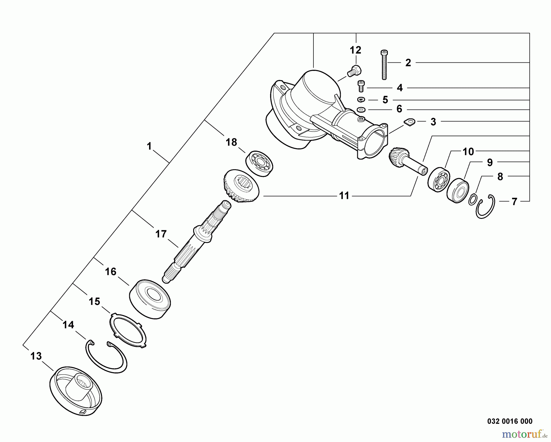 Echo Trimmer, Faden / Bürste PAS-225 - Echo Power Unit, S/N: S59511001001 - S59511003000 Gear Case - Grass Trimmer Attachment