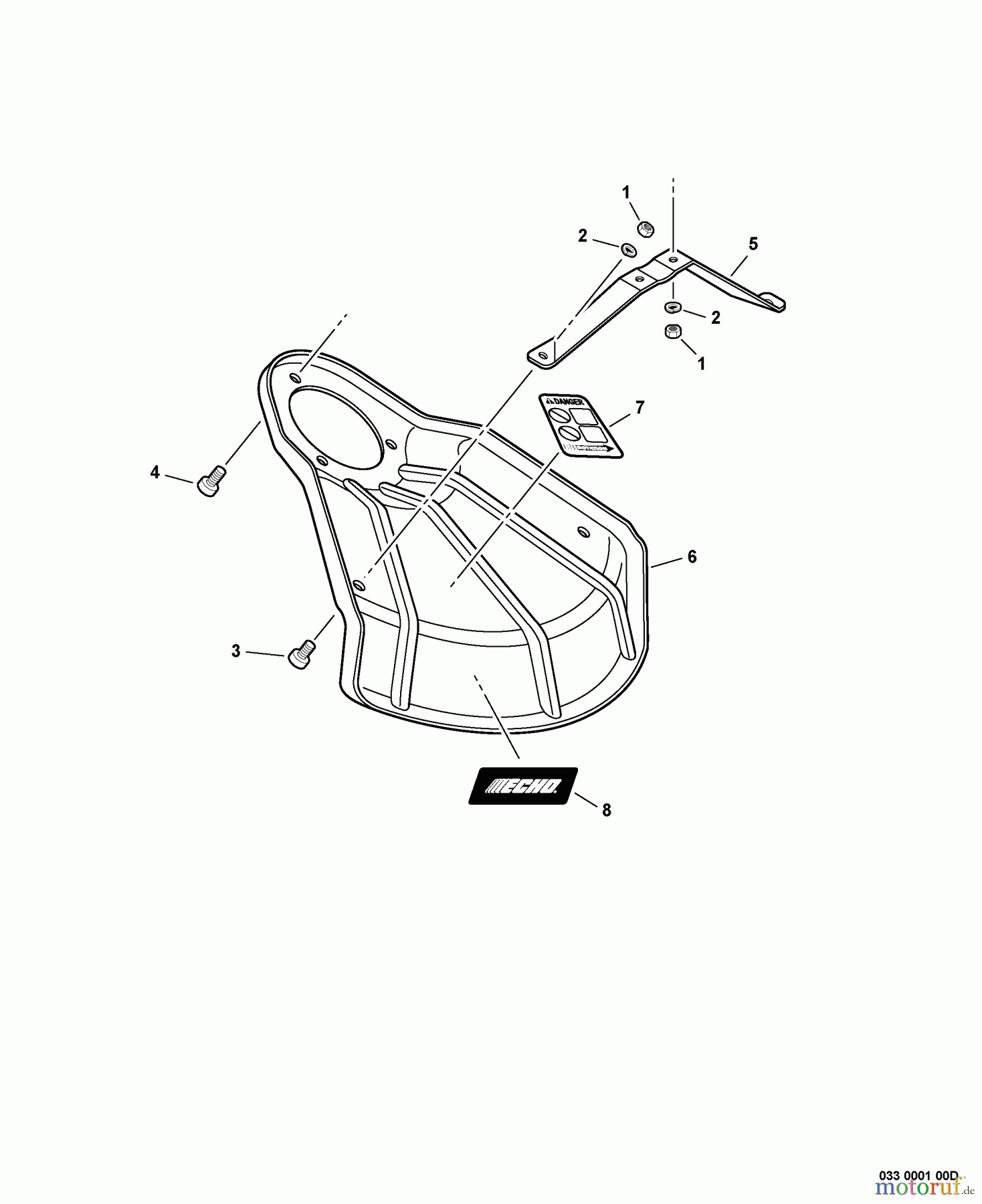  Echo Trimmer, Faden / Bürste SRM-225U - Echo String Trimmer/Brush Cutter, S/N:S79213001001 - S7921399999 Metal Shield