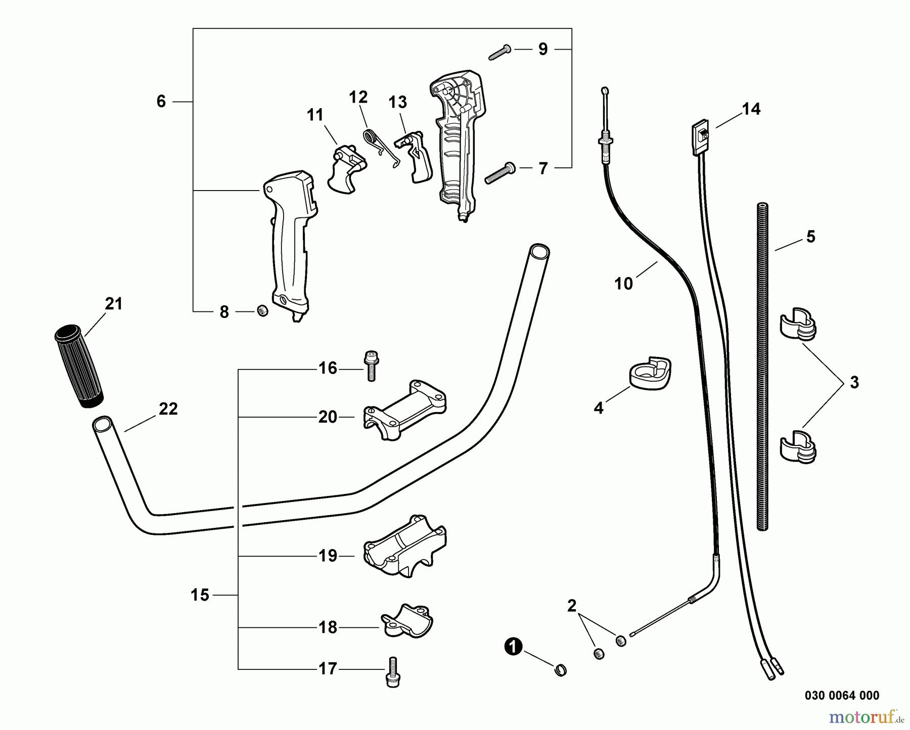 Echo Trimmer, Faden / Bürste SRM-22GESU - Echo String Trimmer, Handles, Throttle Control
