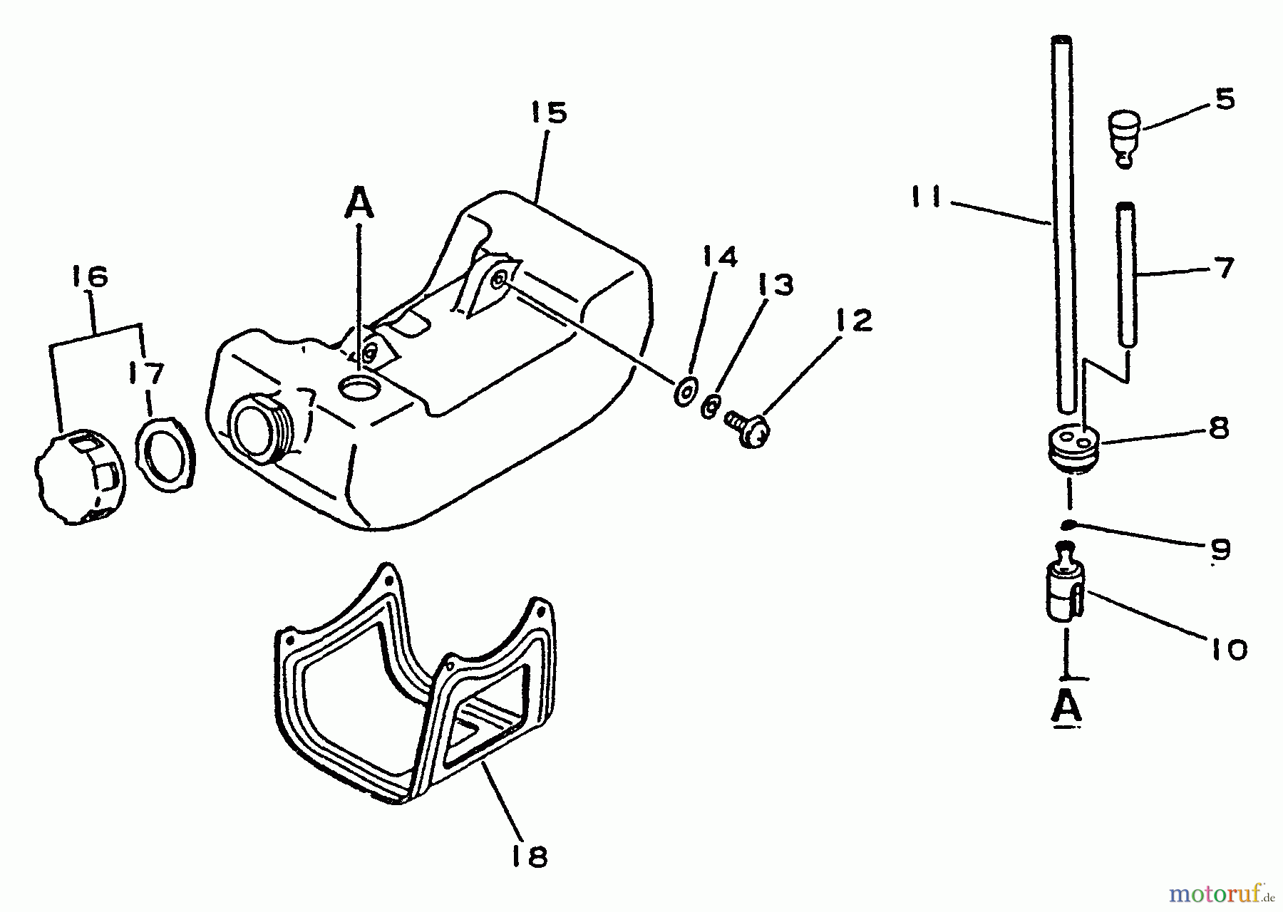 Echo Trimmer, Faden / Bürste SRM-2301 - Echo String Trimmer, S/N:001001 - 0031000 Fuel System